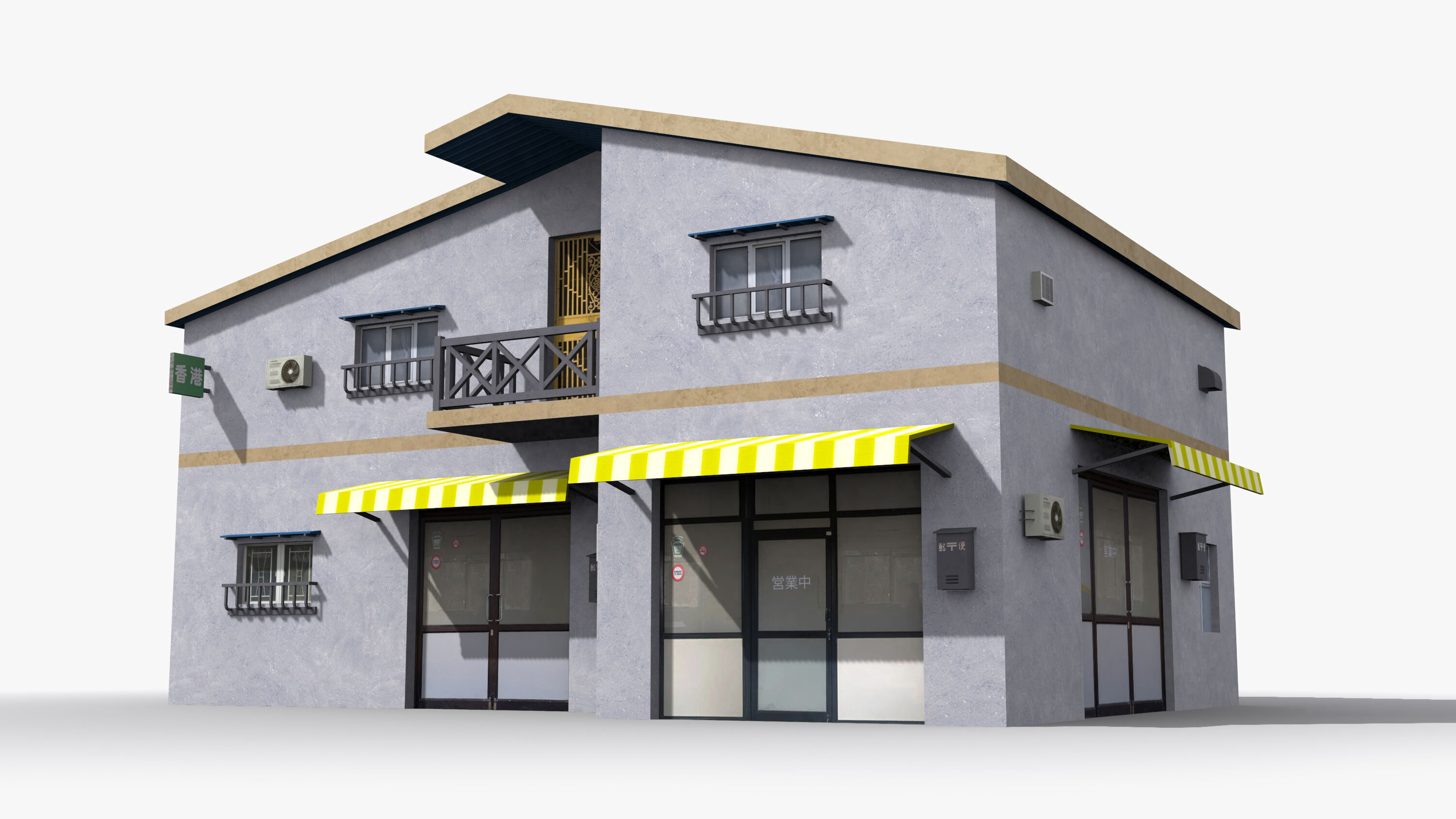 Japanese House x22 Low-poly 3D model_2