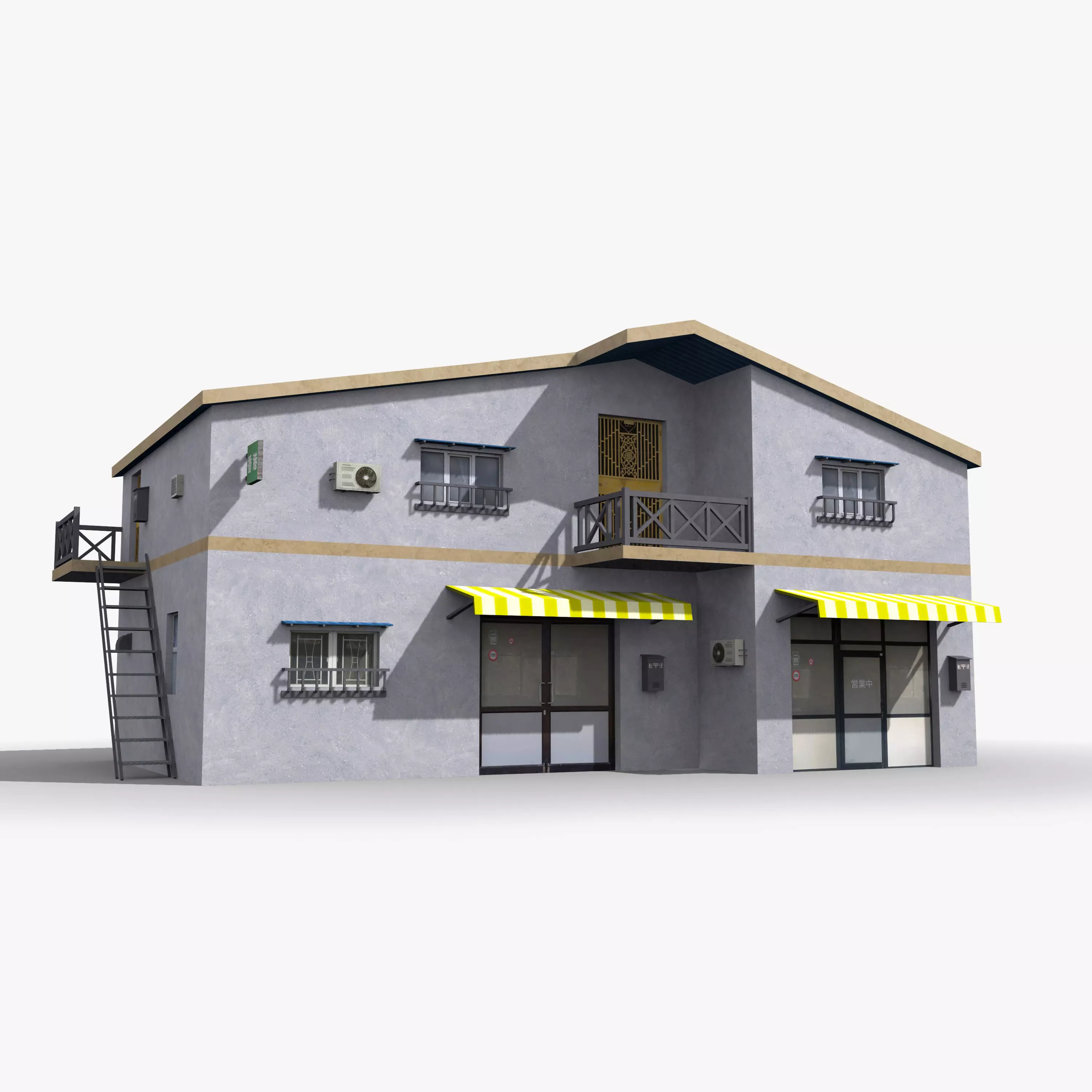 Japanese House x22 Low-poly 3D model_0