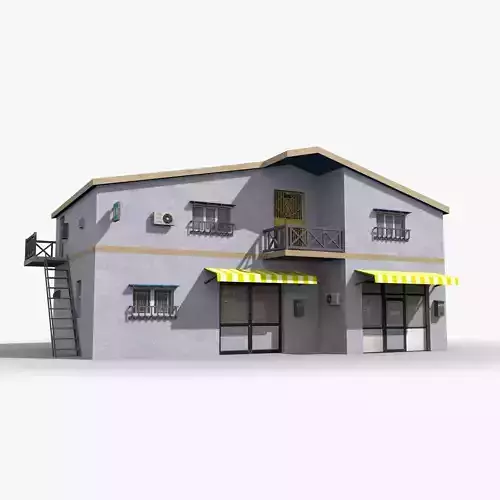 Japanese House x22 Low-poly 3D model