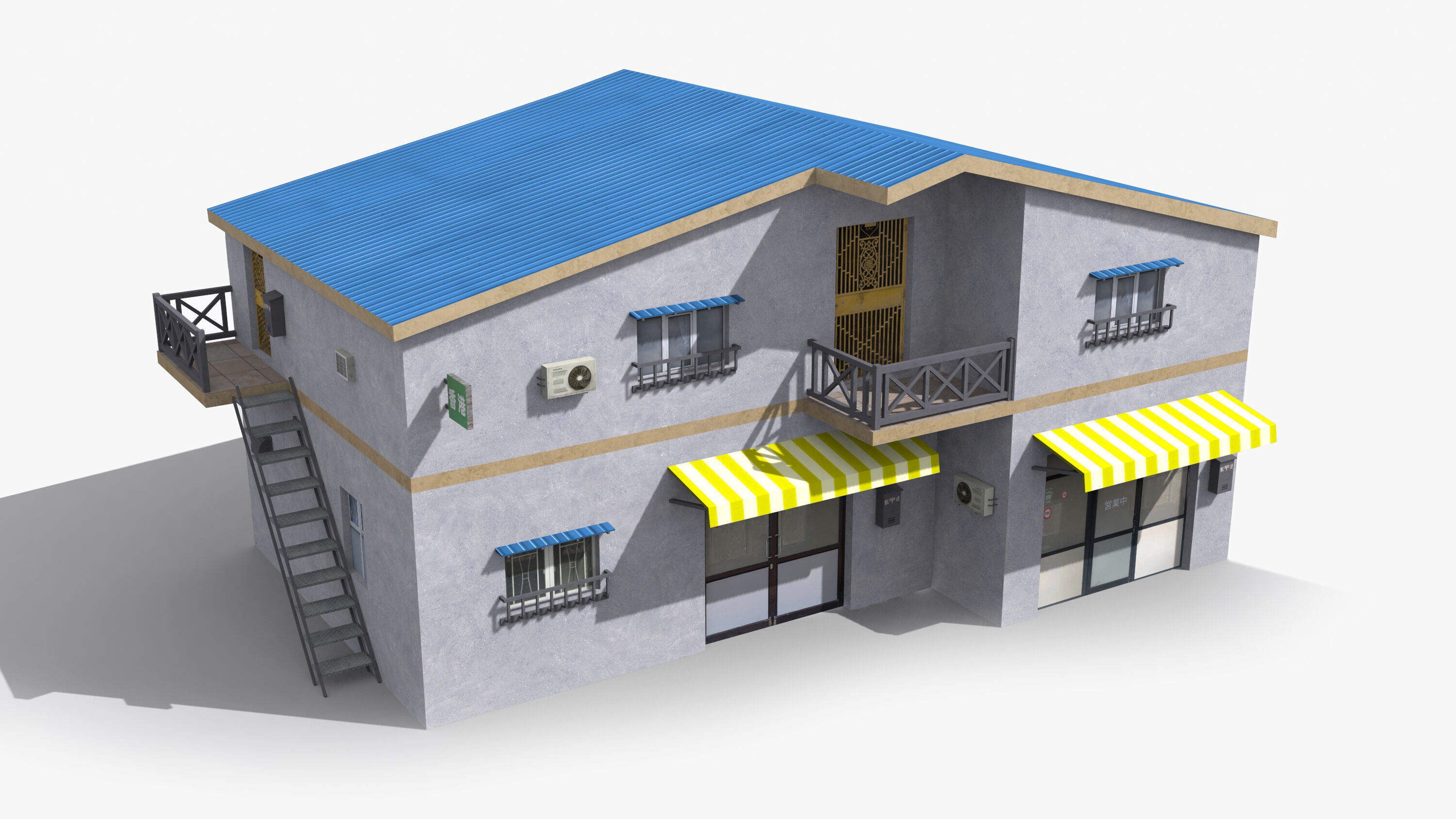 Japanese House x22 Low-poly 3D model_5