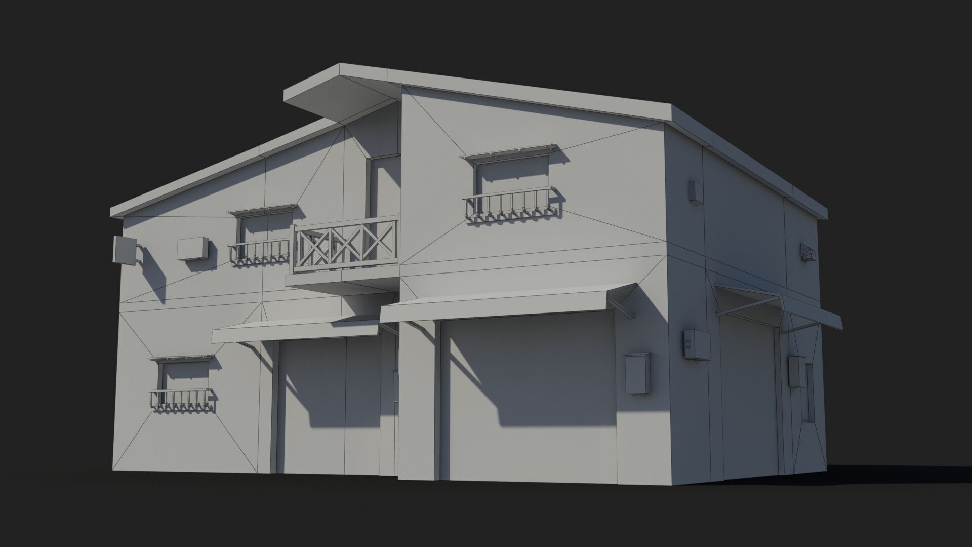 Japanese House x22 Low-poly 3D model_8