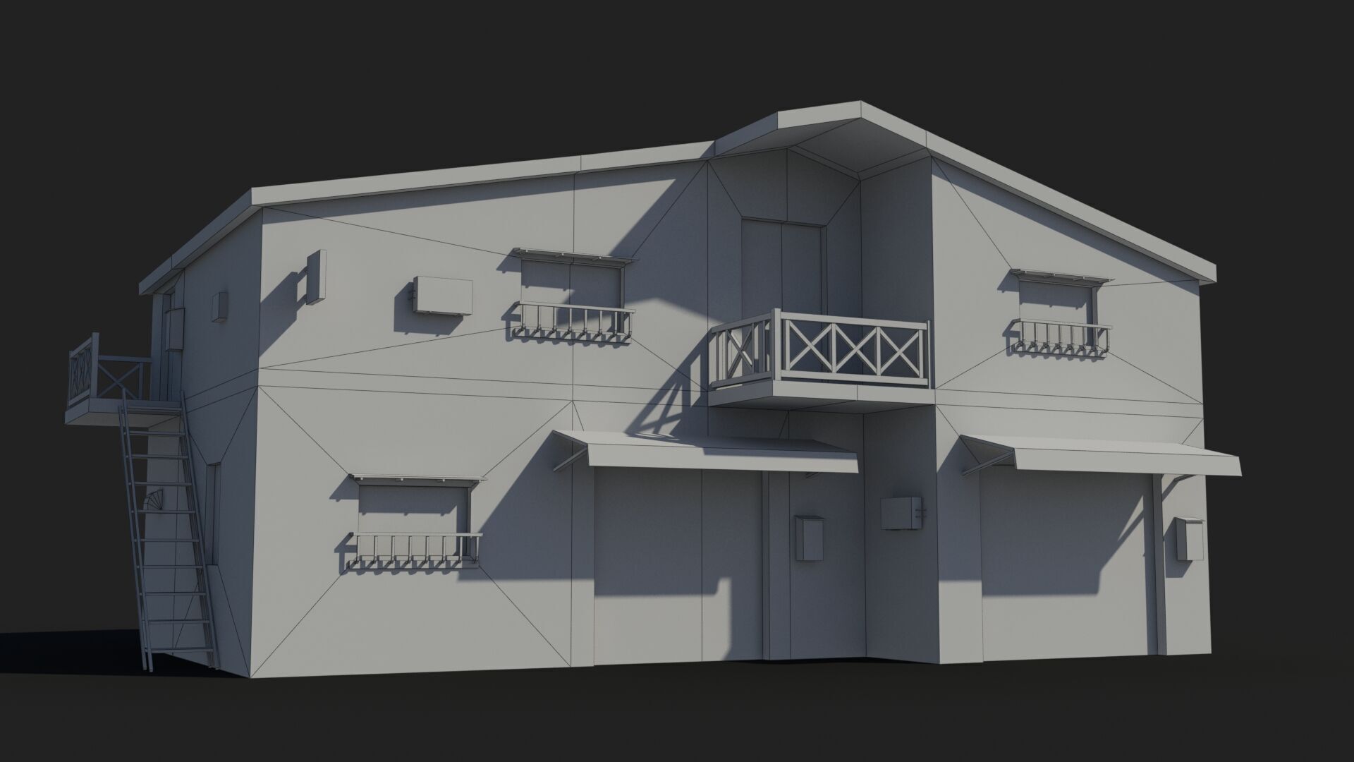 Japanese House x22 Low-poly 3D model_6