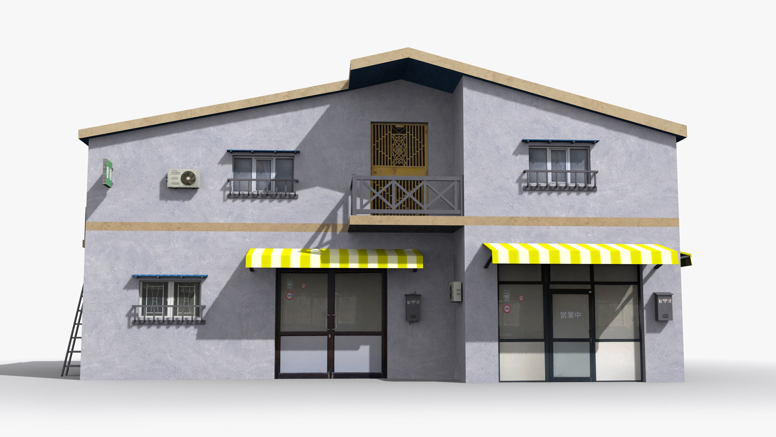 Japanese House x22 Low-poly 3D model_1