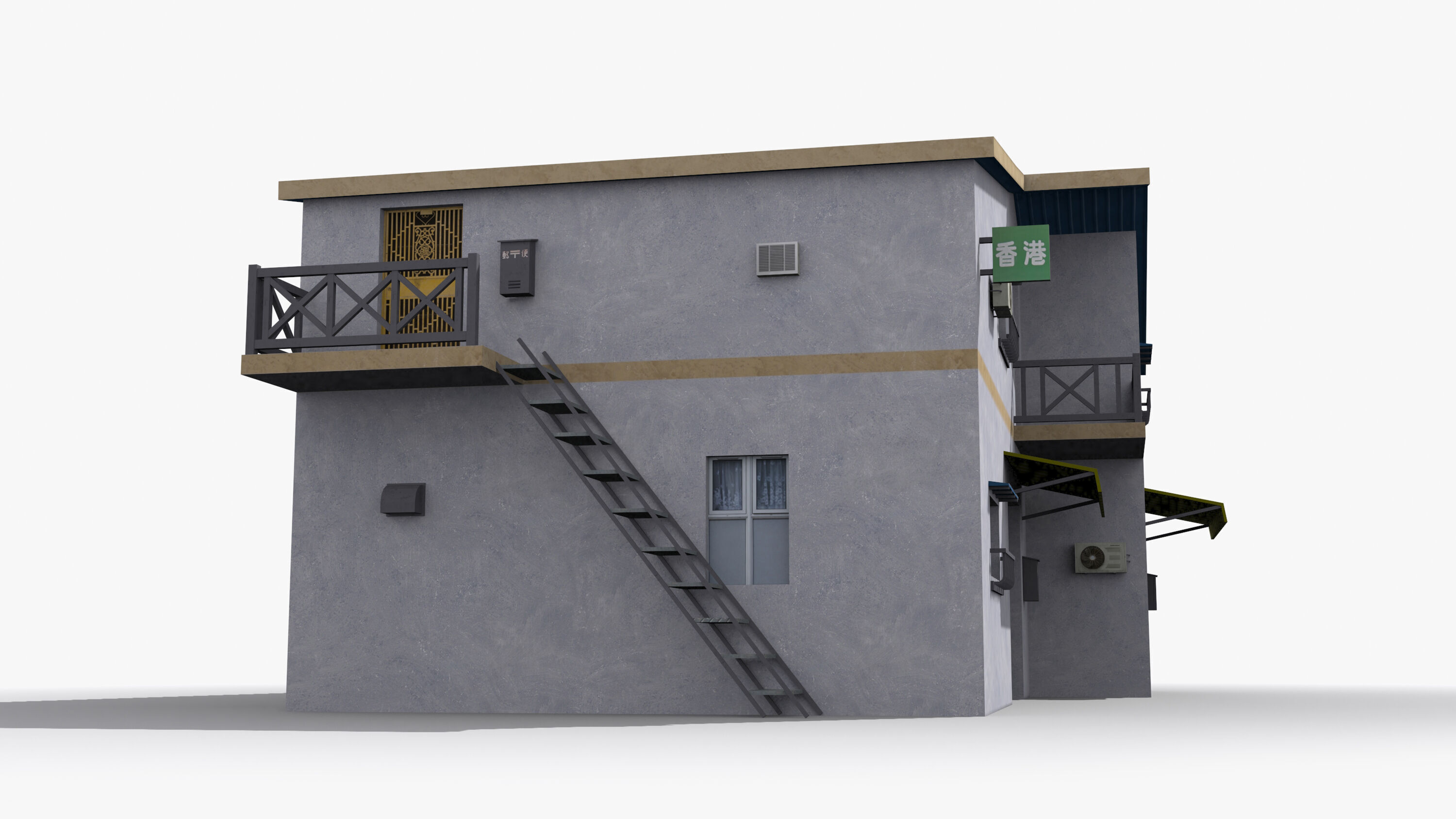 Japanese House x22 Low-poly 3D model_3