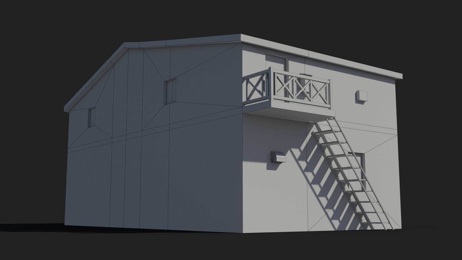 Japanese House x22 Low-poly 3D model_10