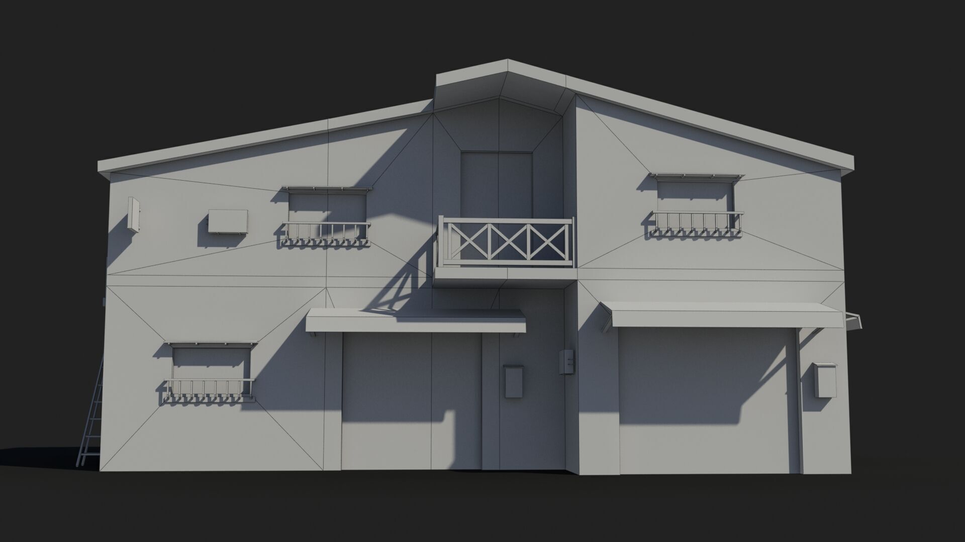 Japanese House x22 Low-poly 3D model_7