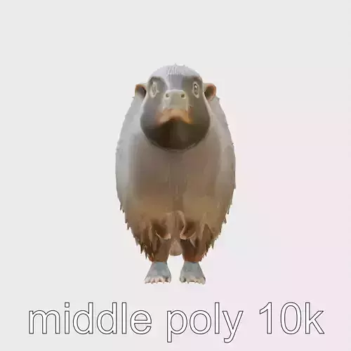 Furry Nutria Marshland Guardian 3D Model Low-poly 3D model