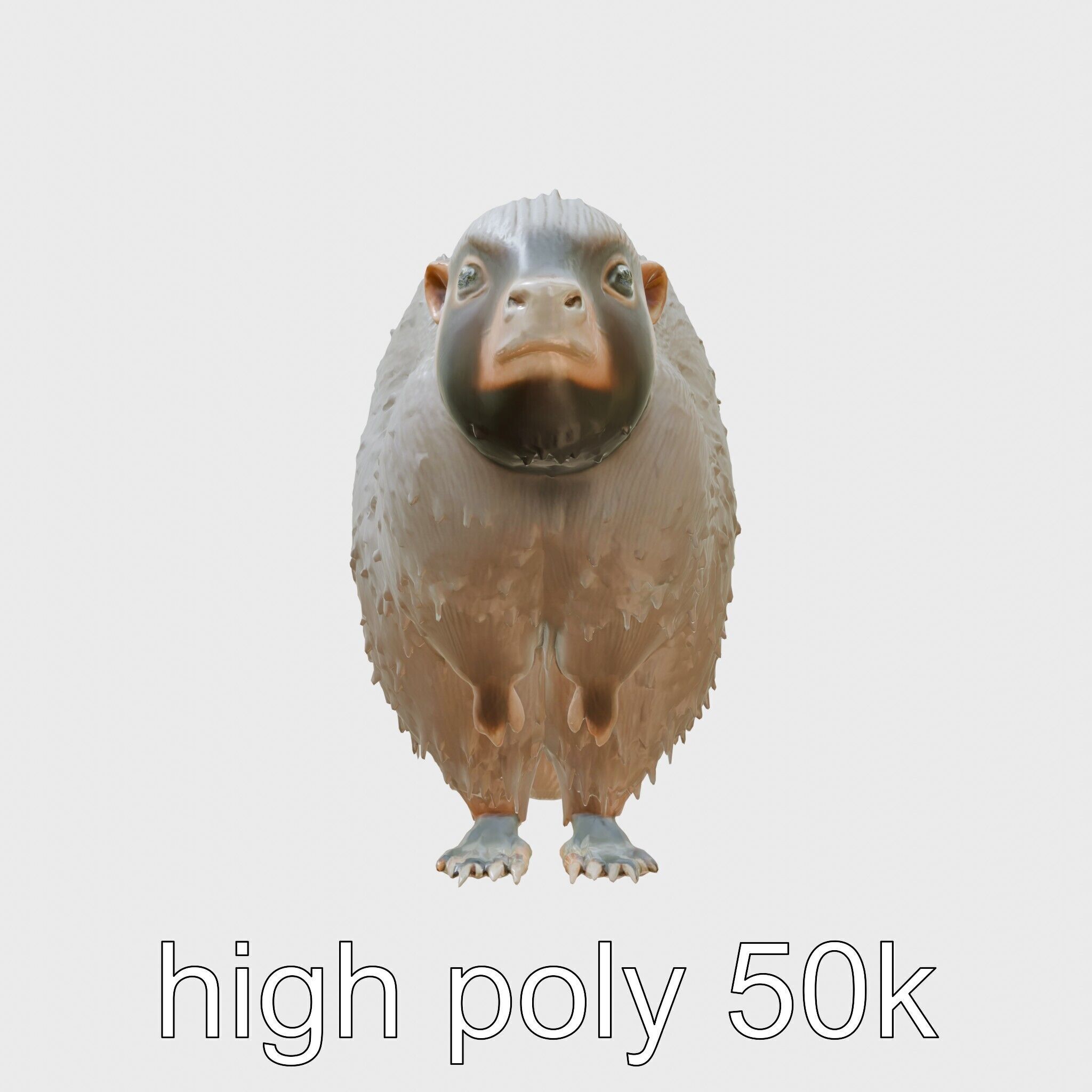 Furry Nutria Marshland Guardian 3D Model Low-poly 3D model_5