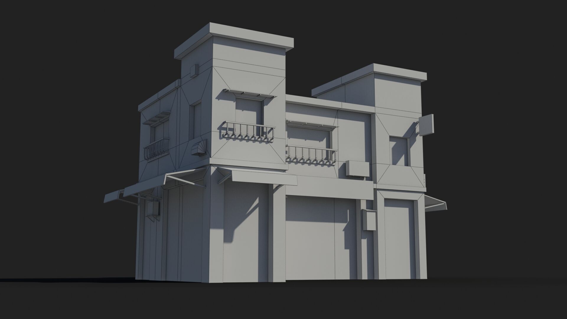 Japanese House x23 Low-poly 3D model_7
