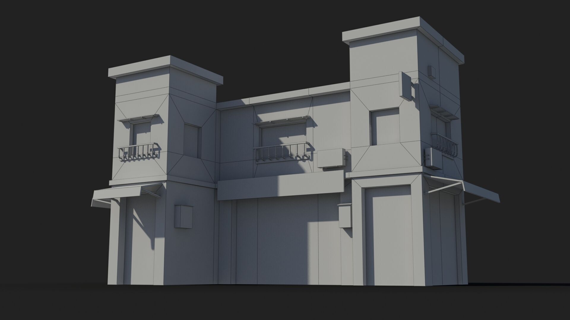 Japanese House x23 Low-poly 3D model_5