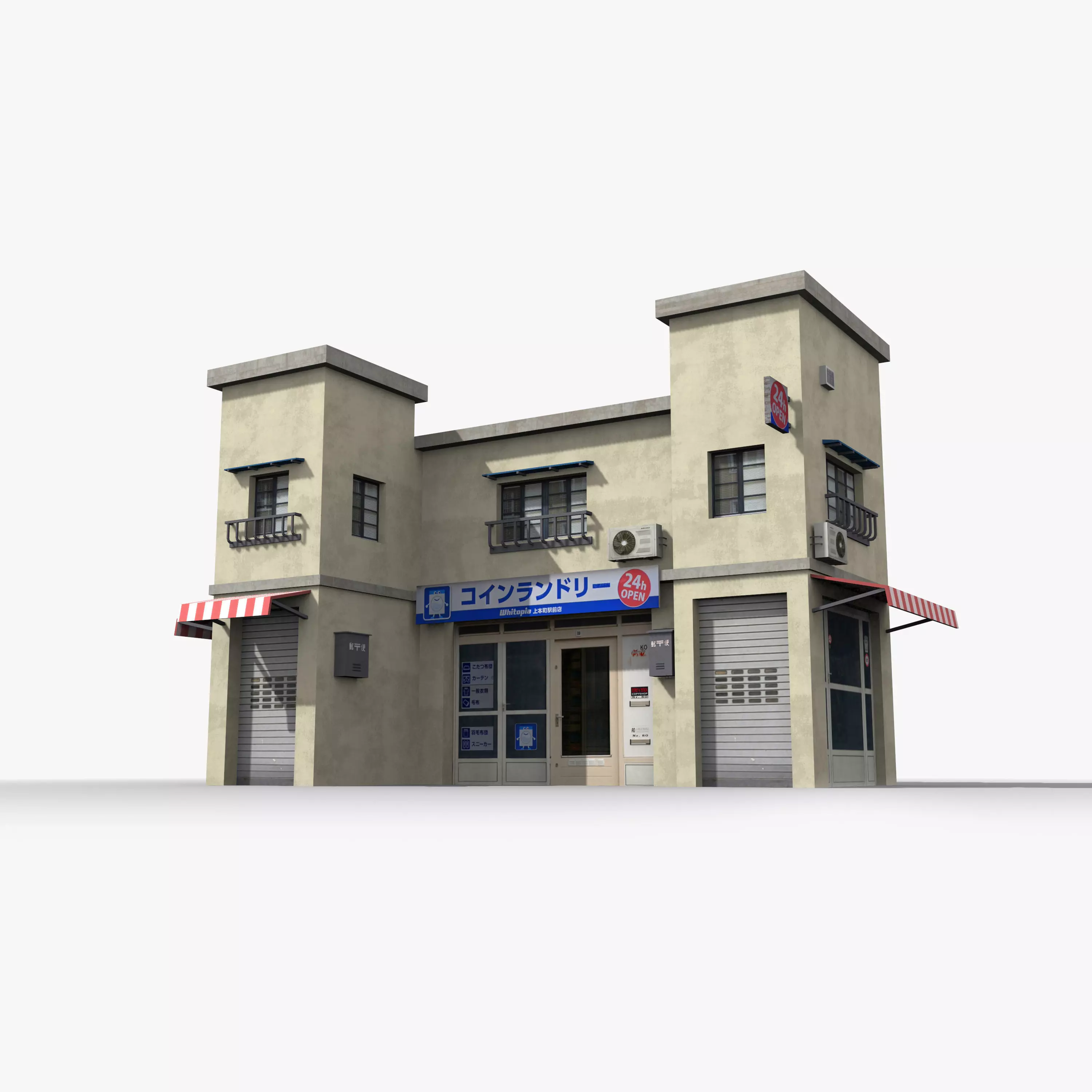 Japanese House x23 Low-poly 3D model_0