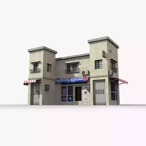 Japanese House x23 Low-poly 3D model