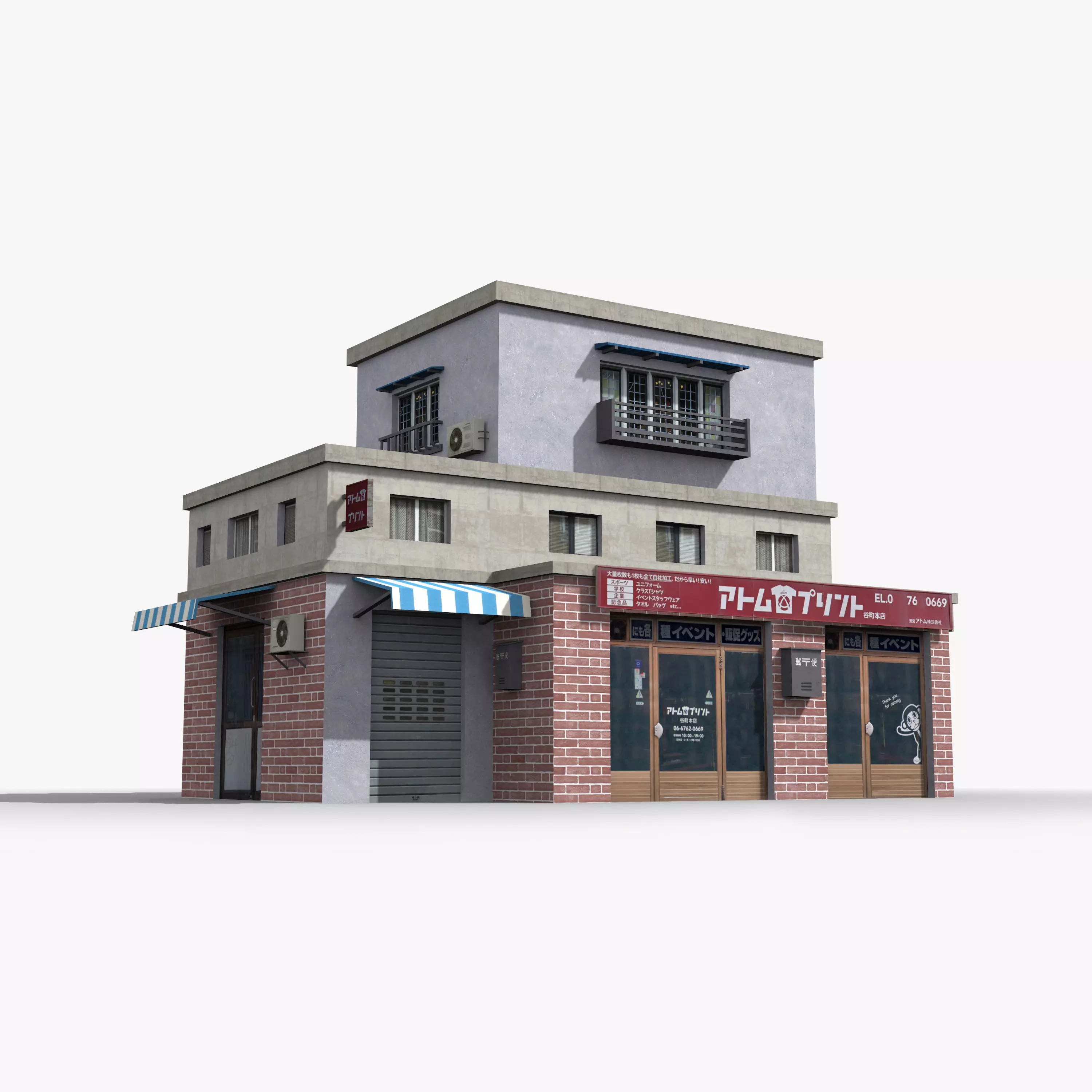 Japanese House x24 Low-poly 3D model_0