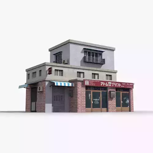 Japanese House x24 Low-poly 3D model