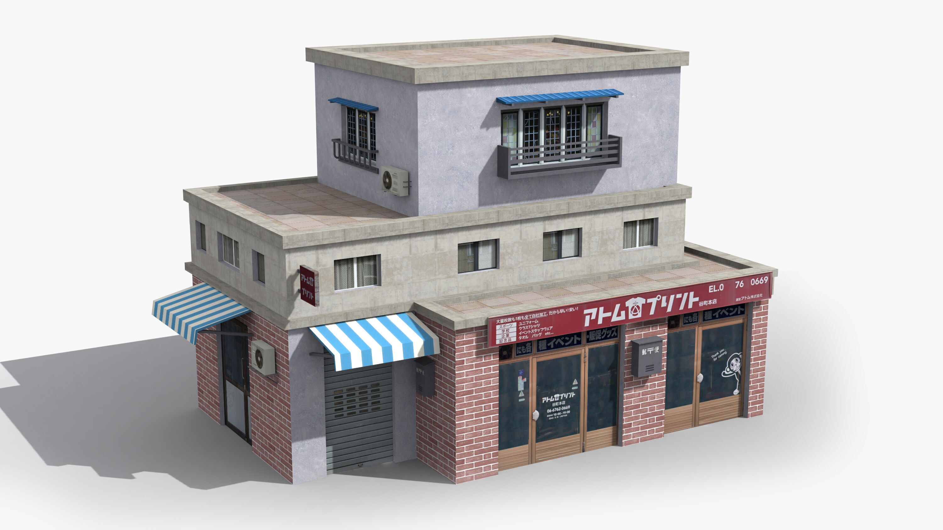 Japanese House x24 Low-poly 3D model_5