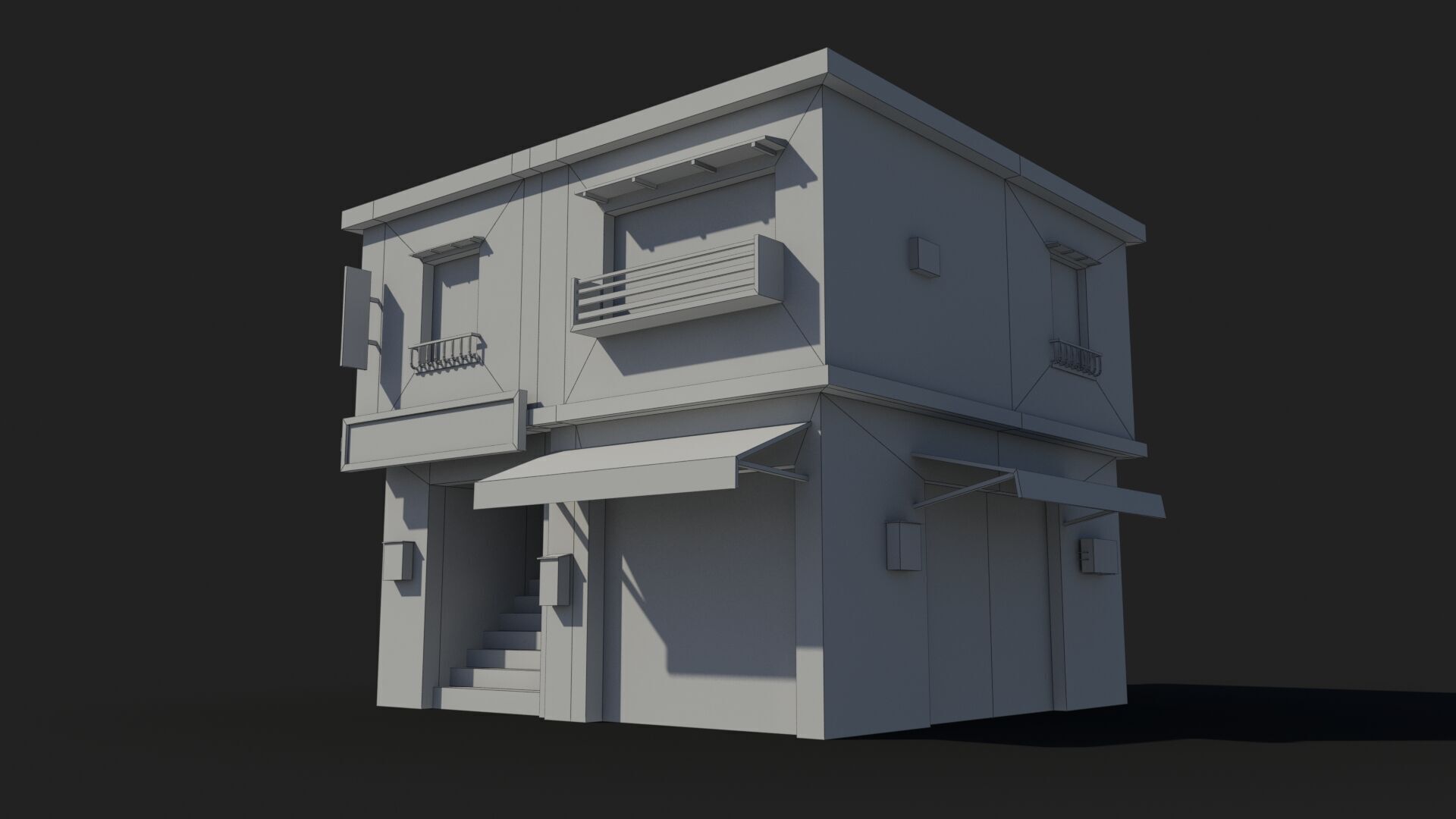 Japanese House x25 Low-poly 3D model_8