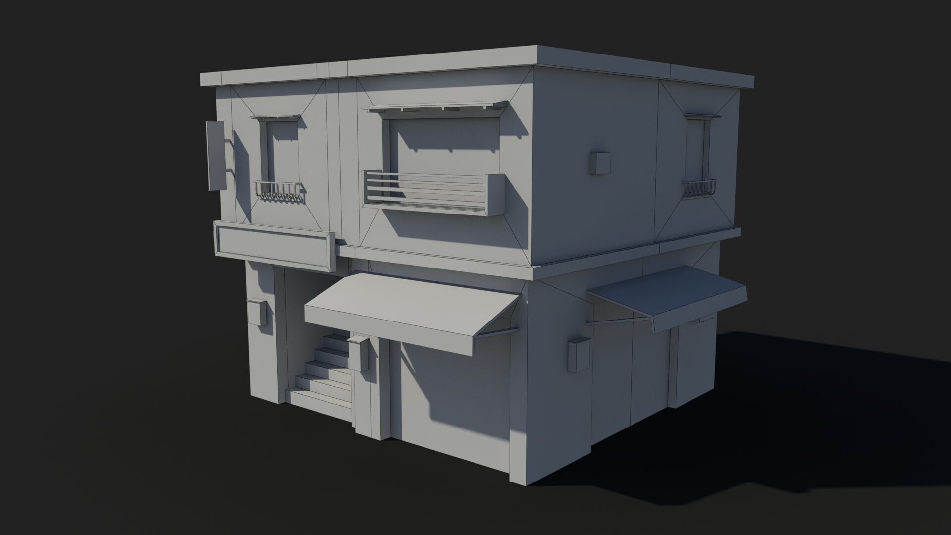 Japanese House x25 Low-poly 3D model_11