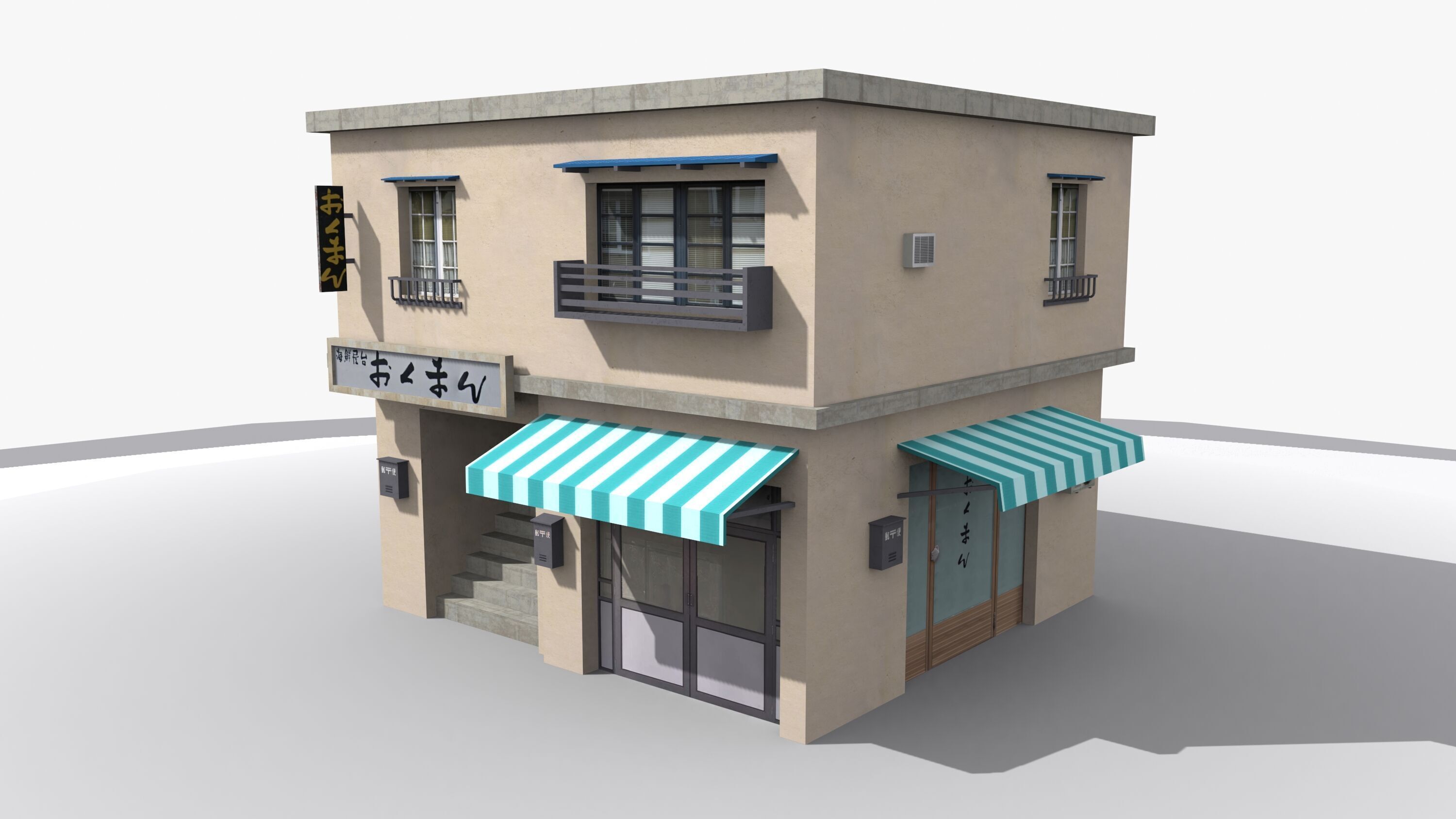 Japanese House x25 Low-poly 3D model_5