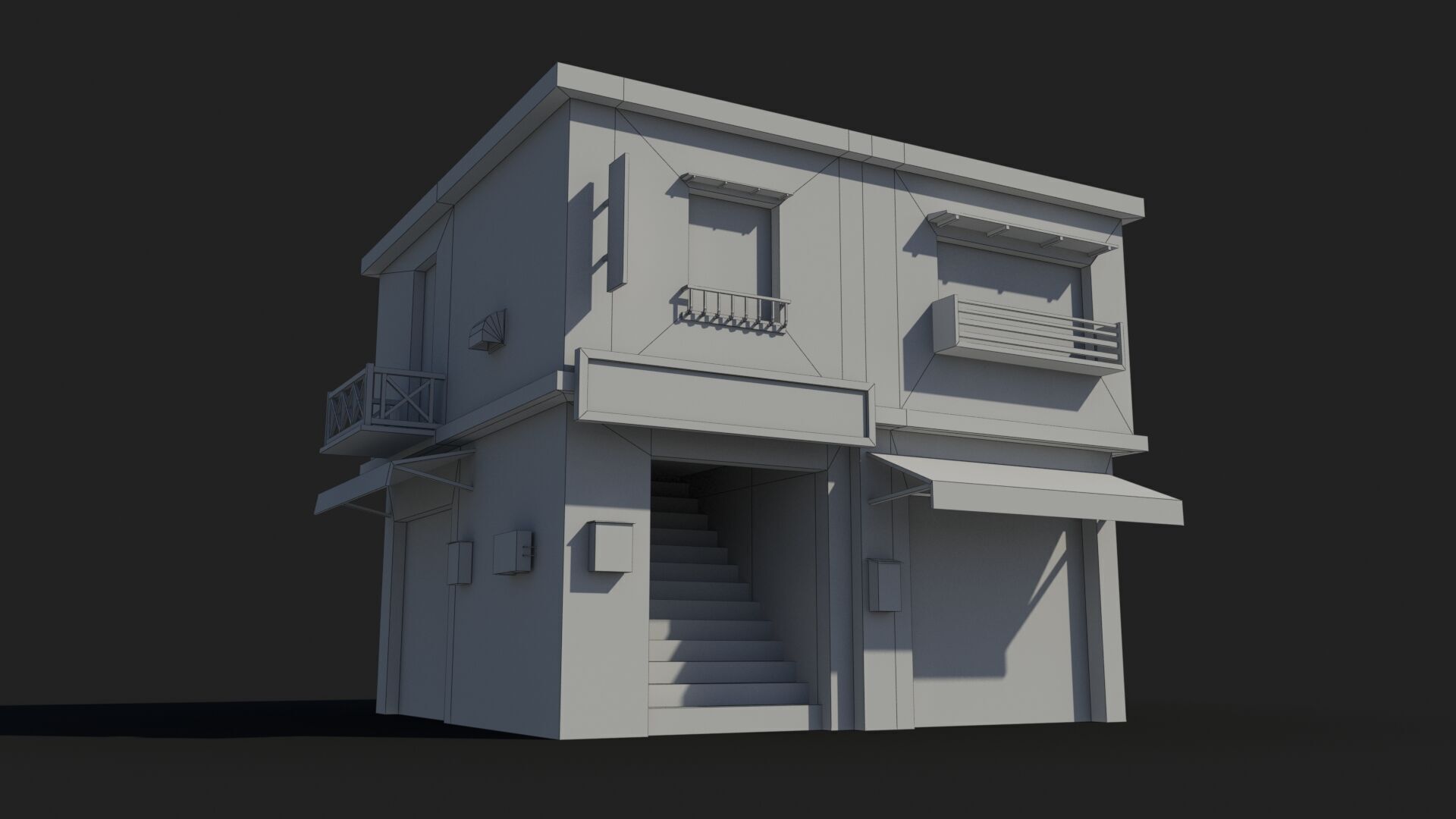 Japanese House x25 Low-poly 3D model_6