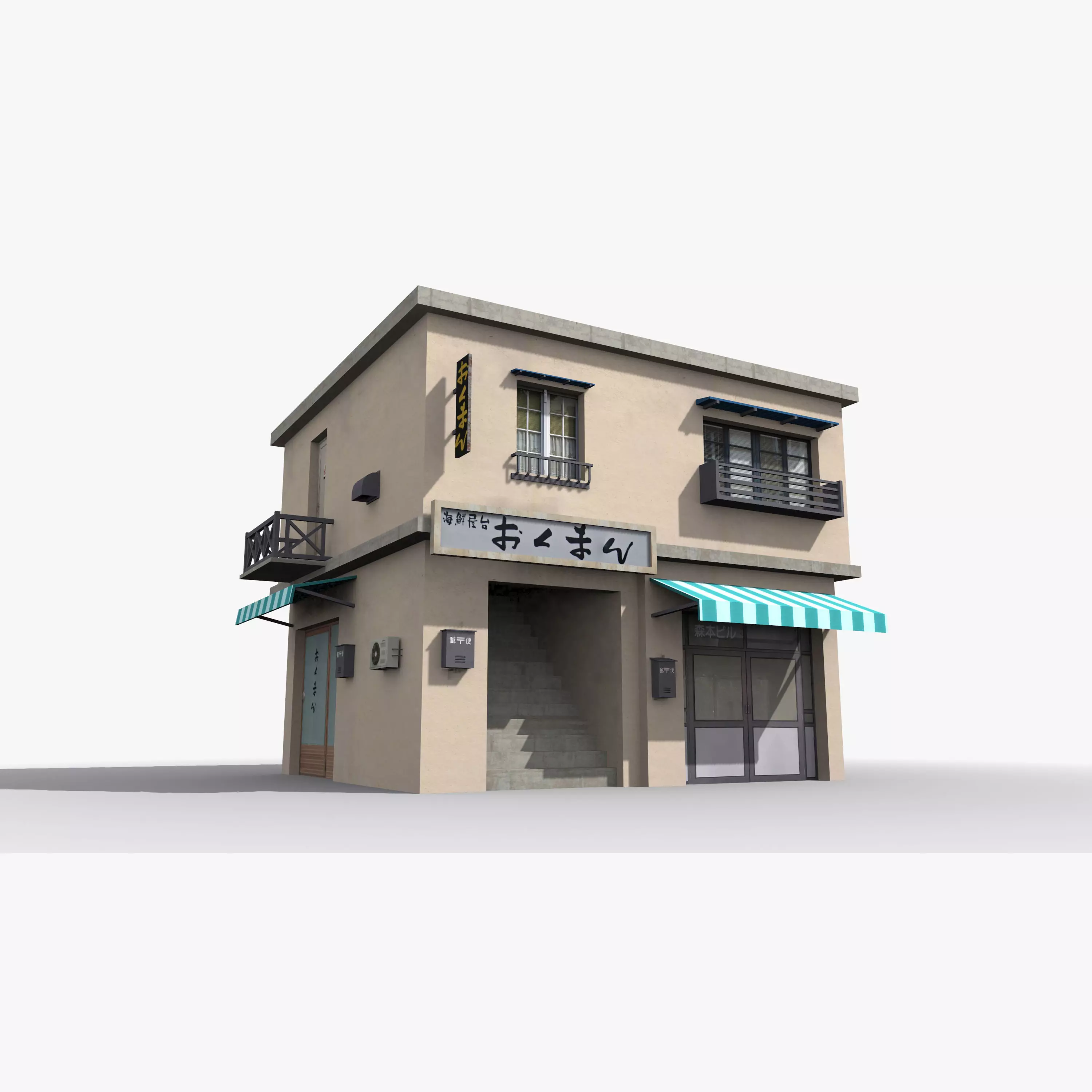Japanese House x25 Low-poly 3D model_0