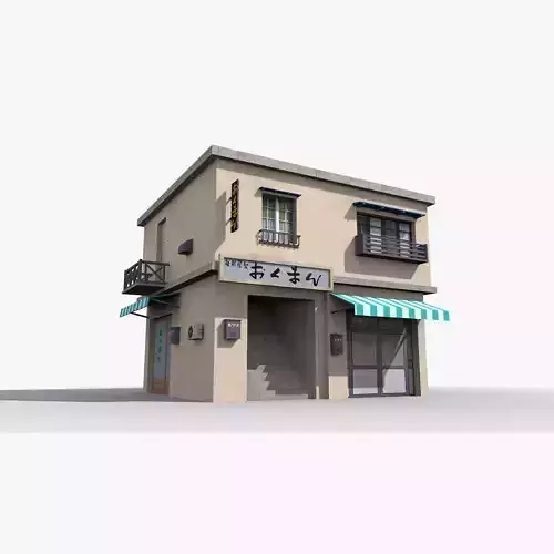 Japanese House x25 Low-poly 3D model