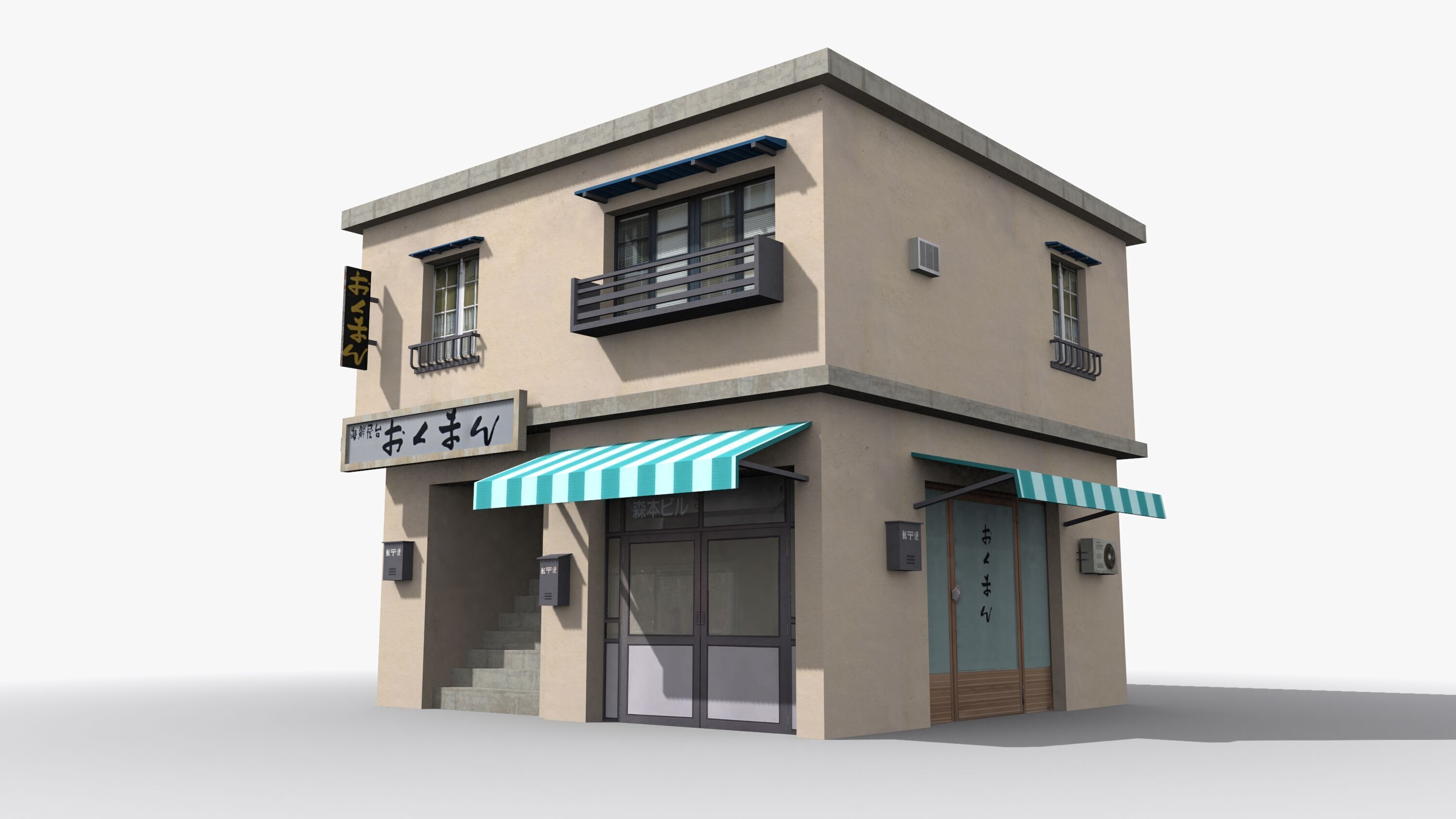 Japanese House x25 Low-poly 3D model_2