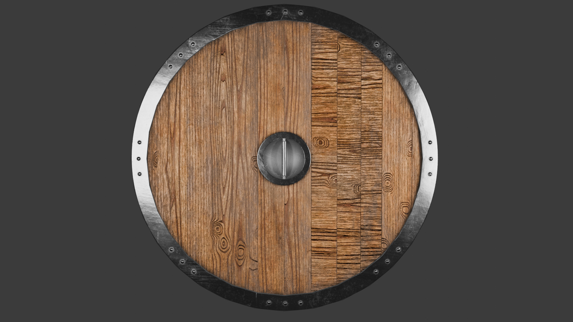 Iron shield Low-poly 3D model_1