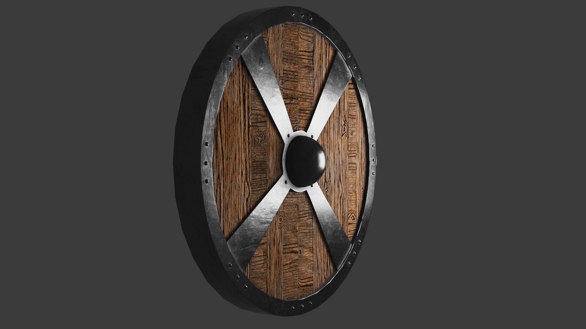 Iron shield Low-poly 3D model_3