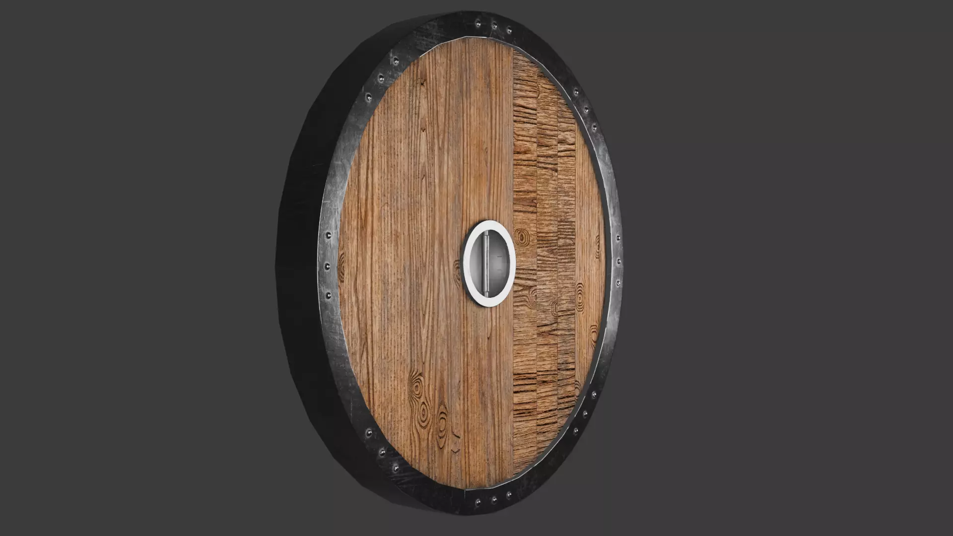 Iron shield Low-poly 3D model_0