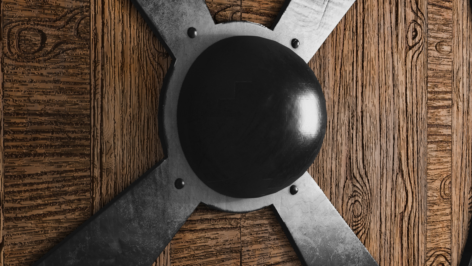 Iron shield Low-poly 3D model_6