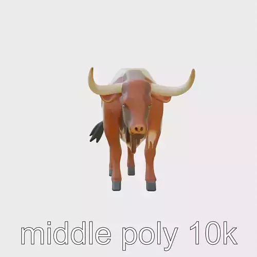 Western Longhorn Ranch Bull Model