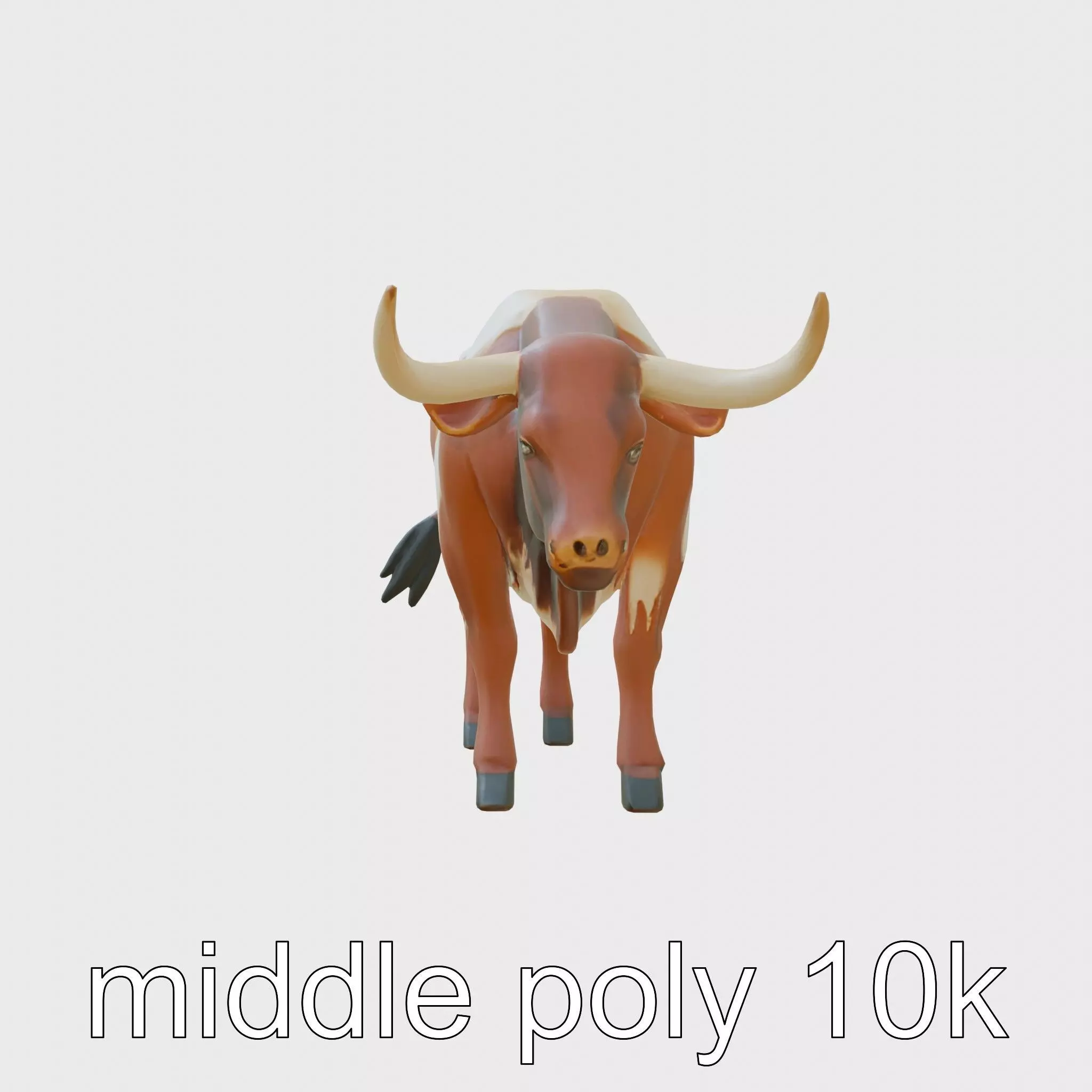Western Longhorn Ranch Bull Model Low-poly 3D model