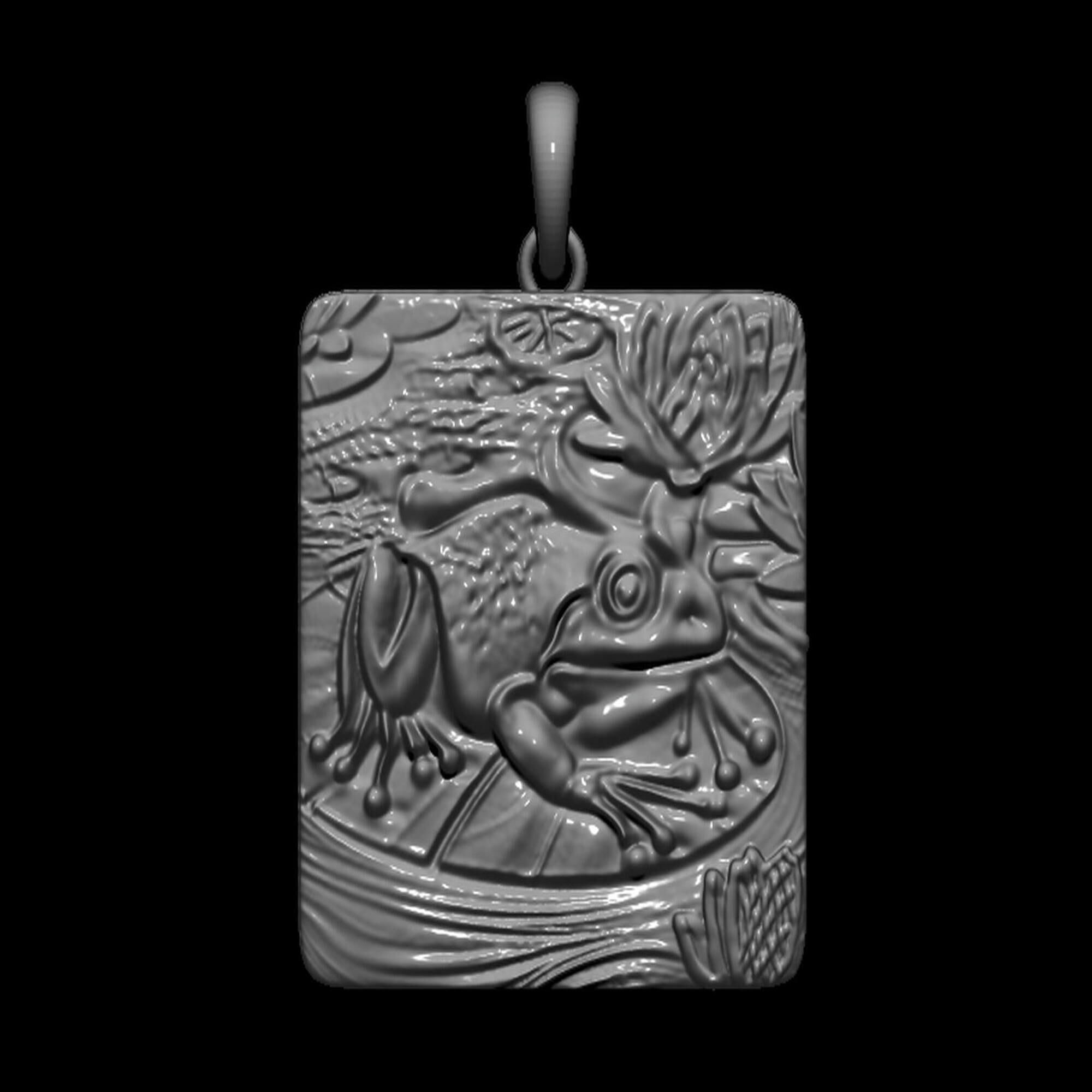 Frog In the Pond PendantFrog In the Pond Pendant 3D print model_2