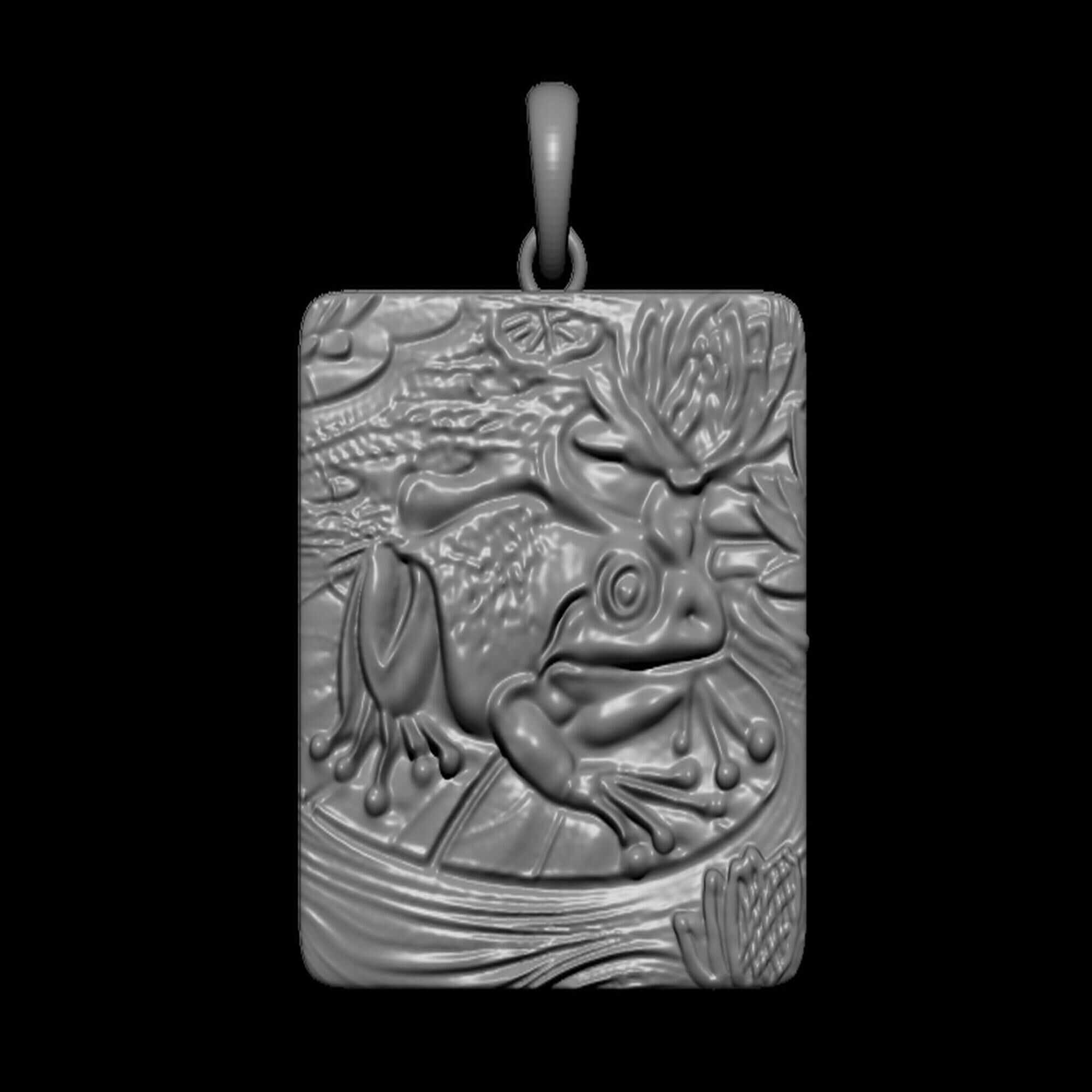 Frog In the Pond PendantFrog In the Pond Pendant 3D print model_3