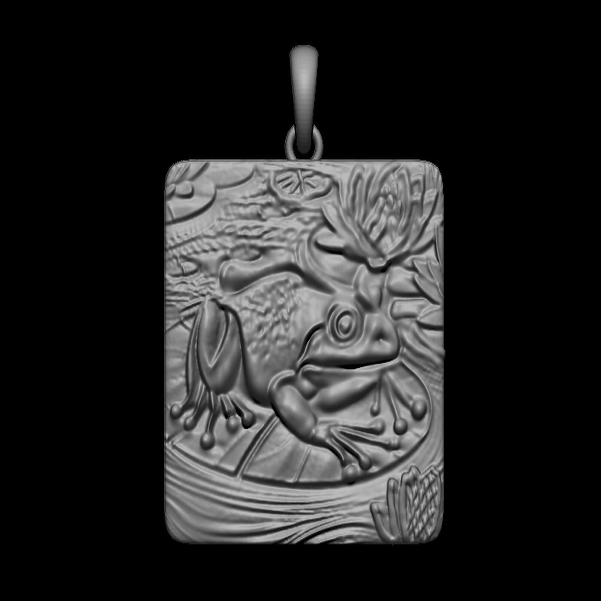 Frog In the Pond PendantFrog In the Pond Pendant 3D print model_5