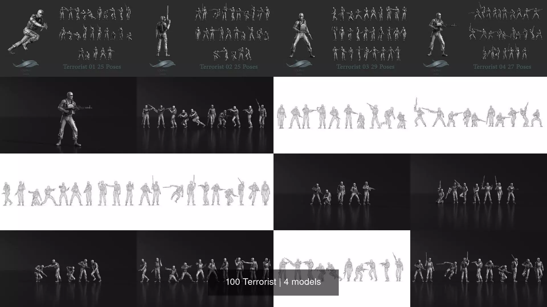 100 Terrorist 3D Model Collection_0