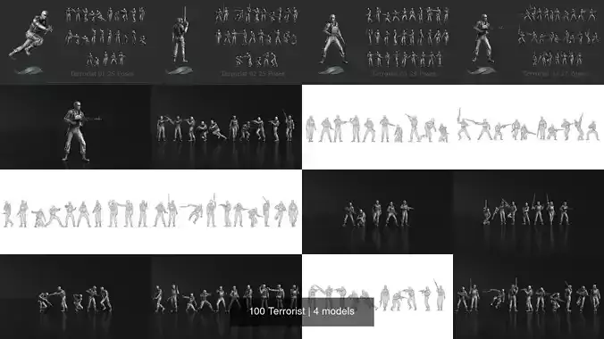 100 Terrorist 3D Model Collection