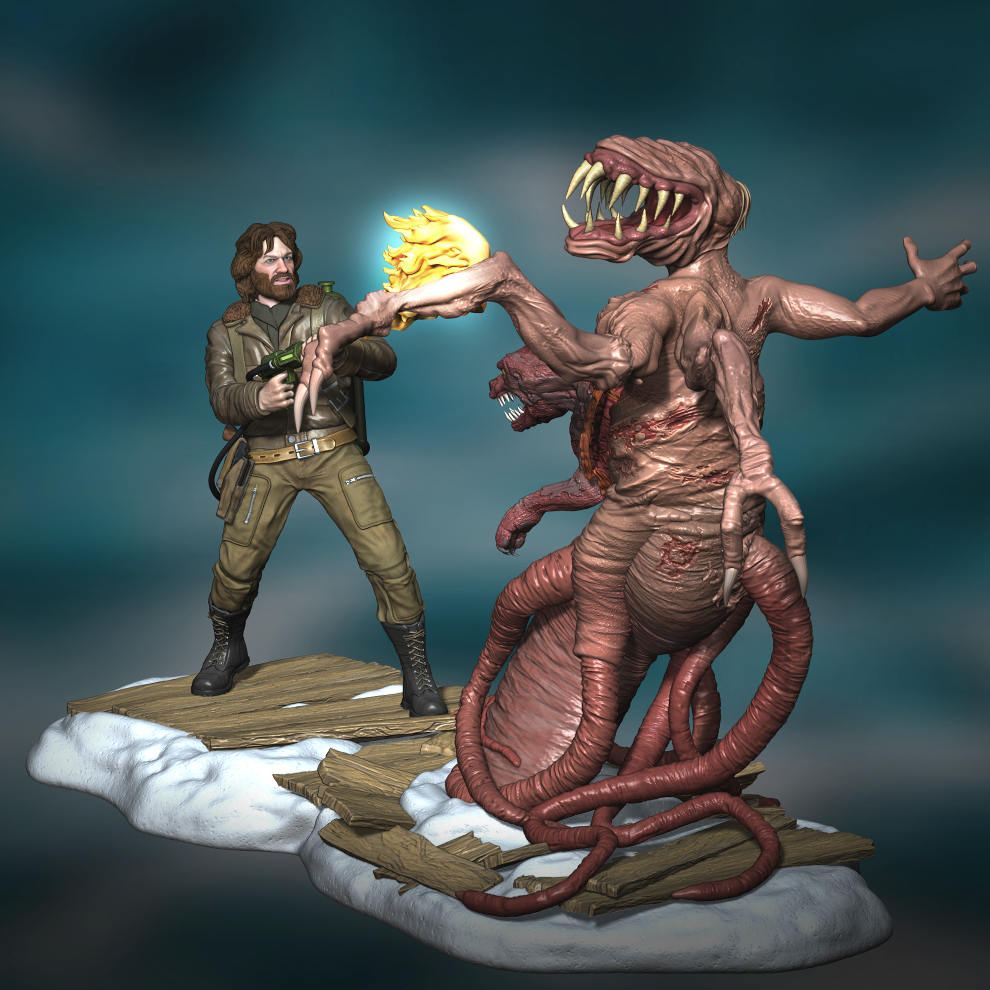 Macready vs The Thing 1982 3D print model_2