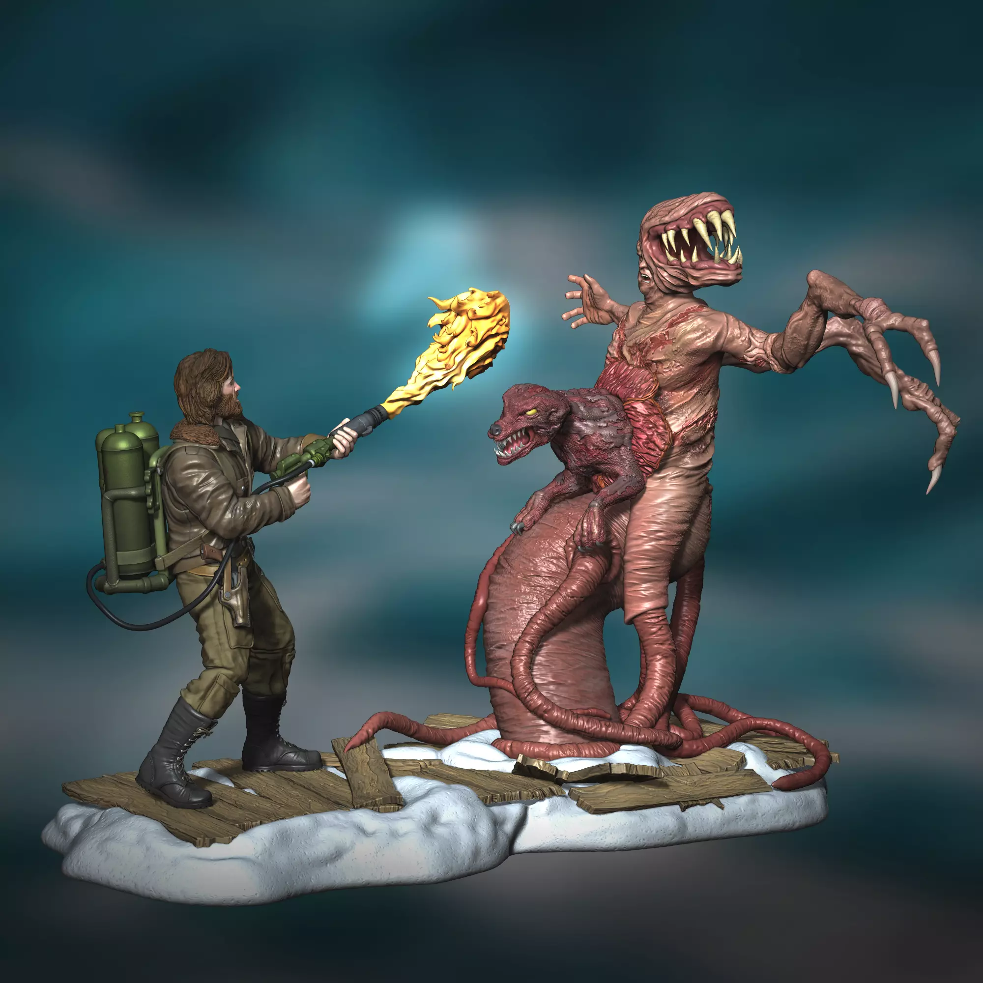 Macready vs The Thing 1982 3D print model_0