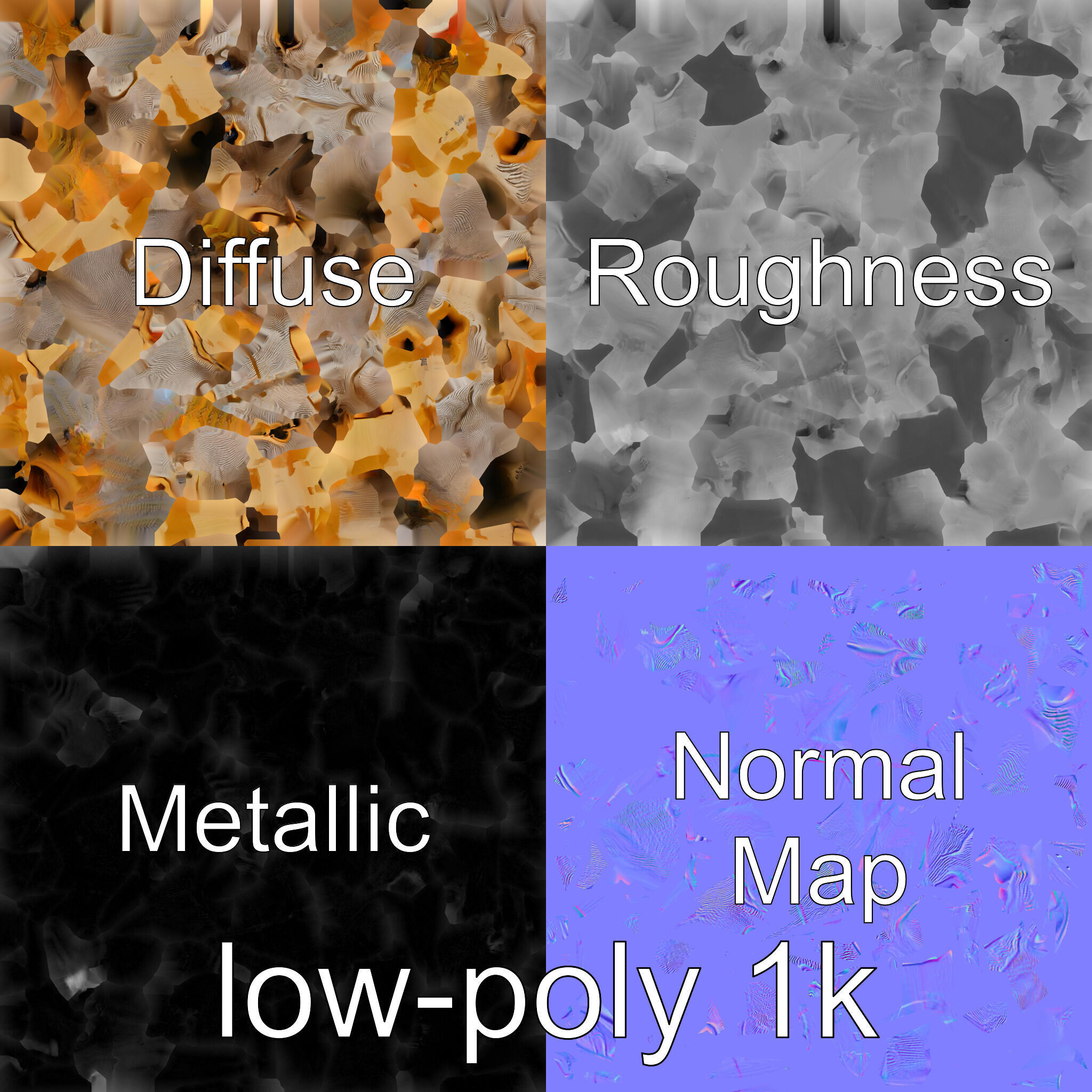 Lone Star Longhorn Bull Head Sculpture Low-poly 3D model_4