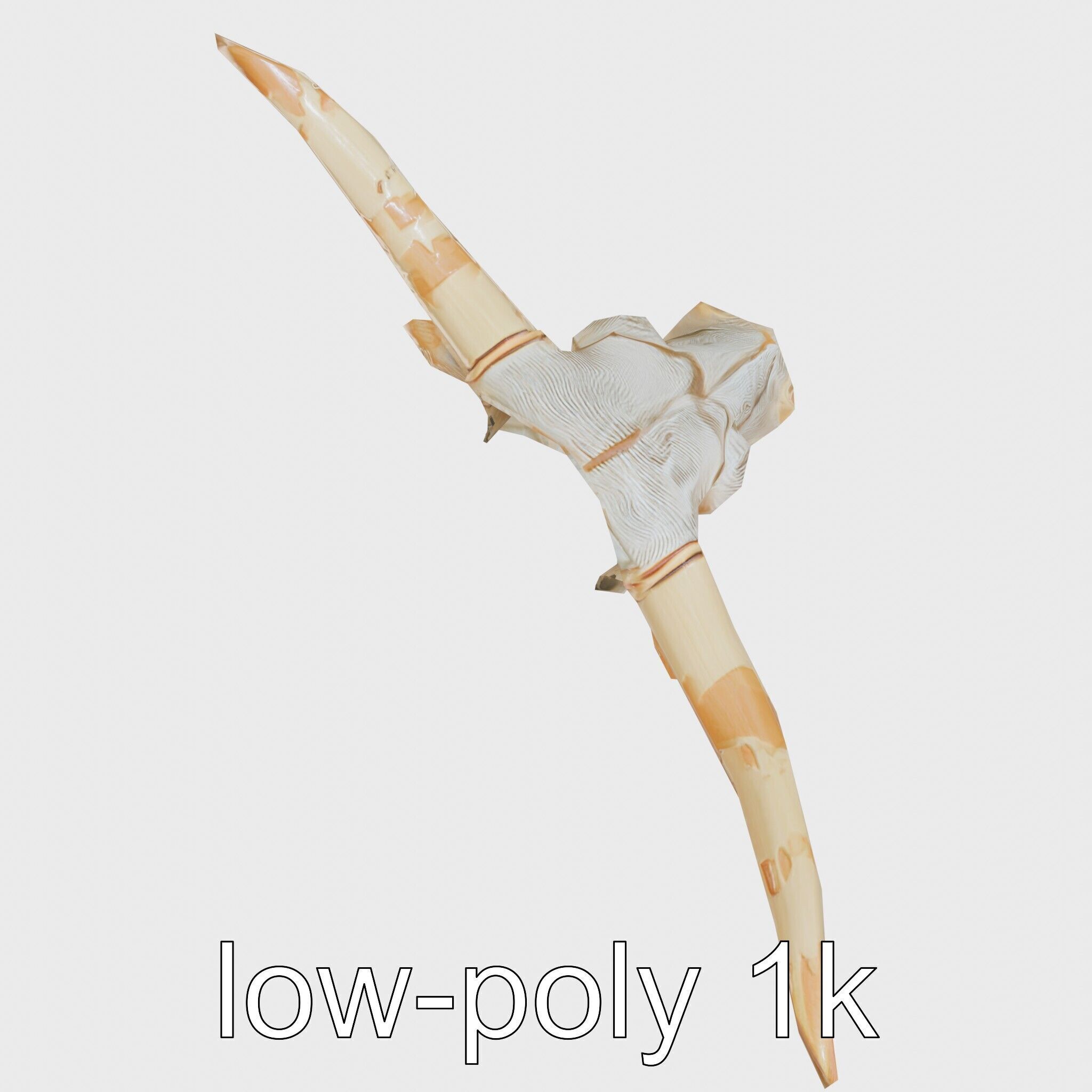 Lone Star Longhorn Bull Head Sculpture Low-poly 3D model_17