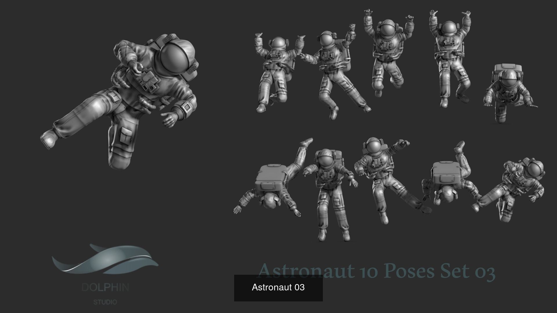 50 astronaut 3D Model Collection_3