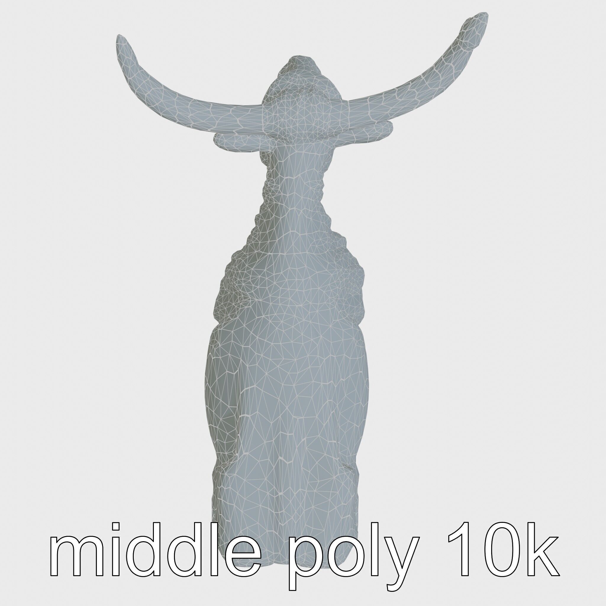 Texas Longhorn Bull Miniature Model Low-poly 3D model_16