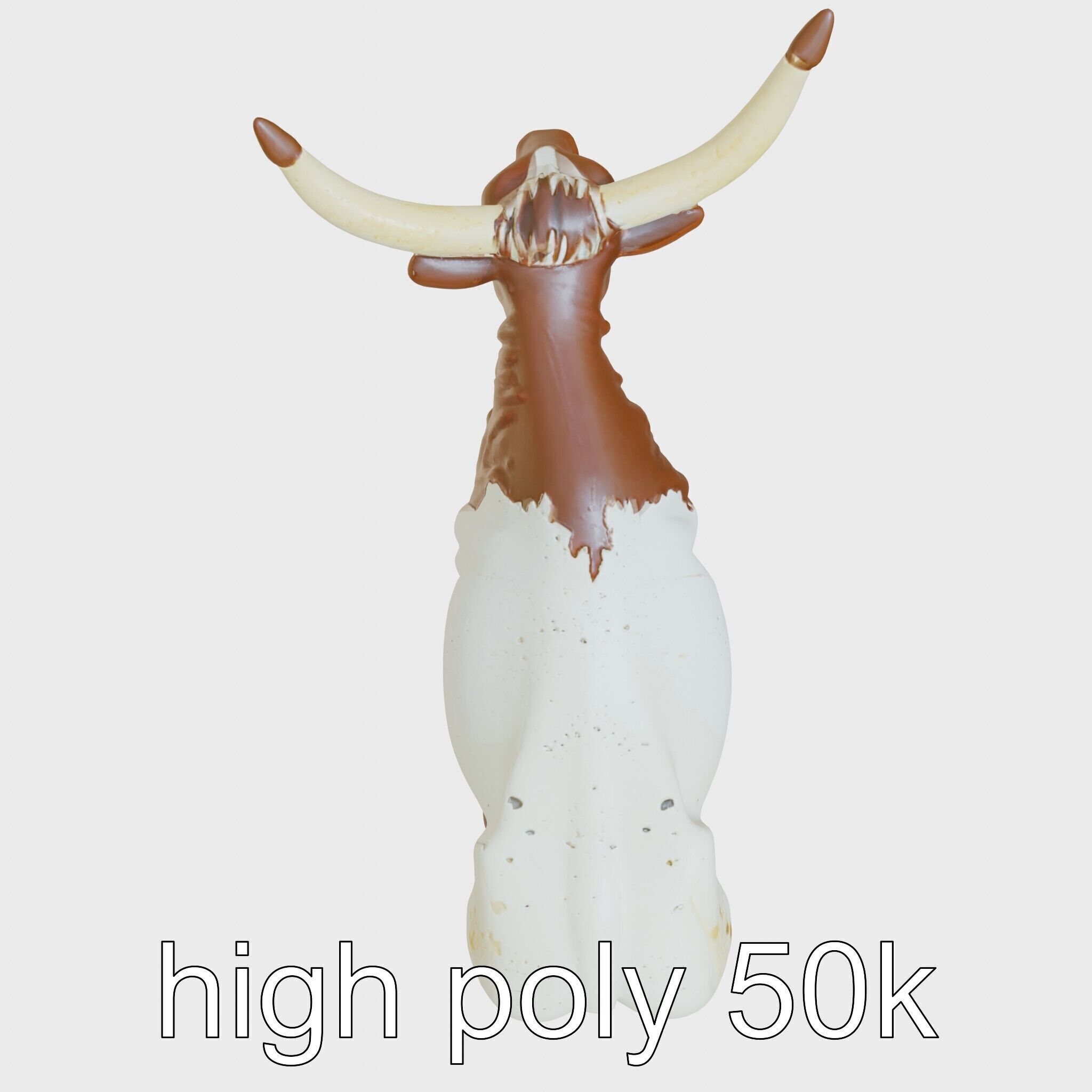 Texas Longhorn Bull Miniature Model Low-poly 3D model_32