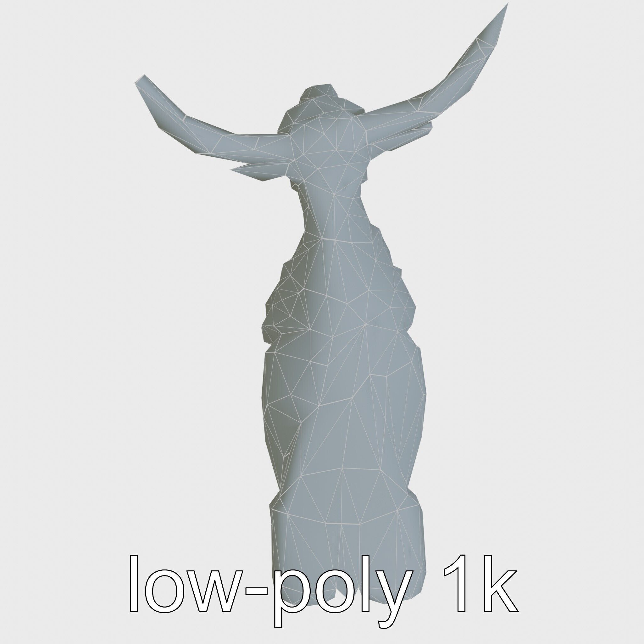 Texas Longhorn Bull Miniature Model Low-poly 3D model_24