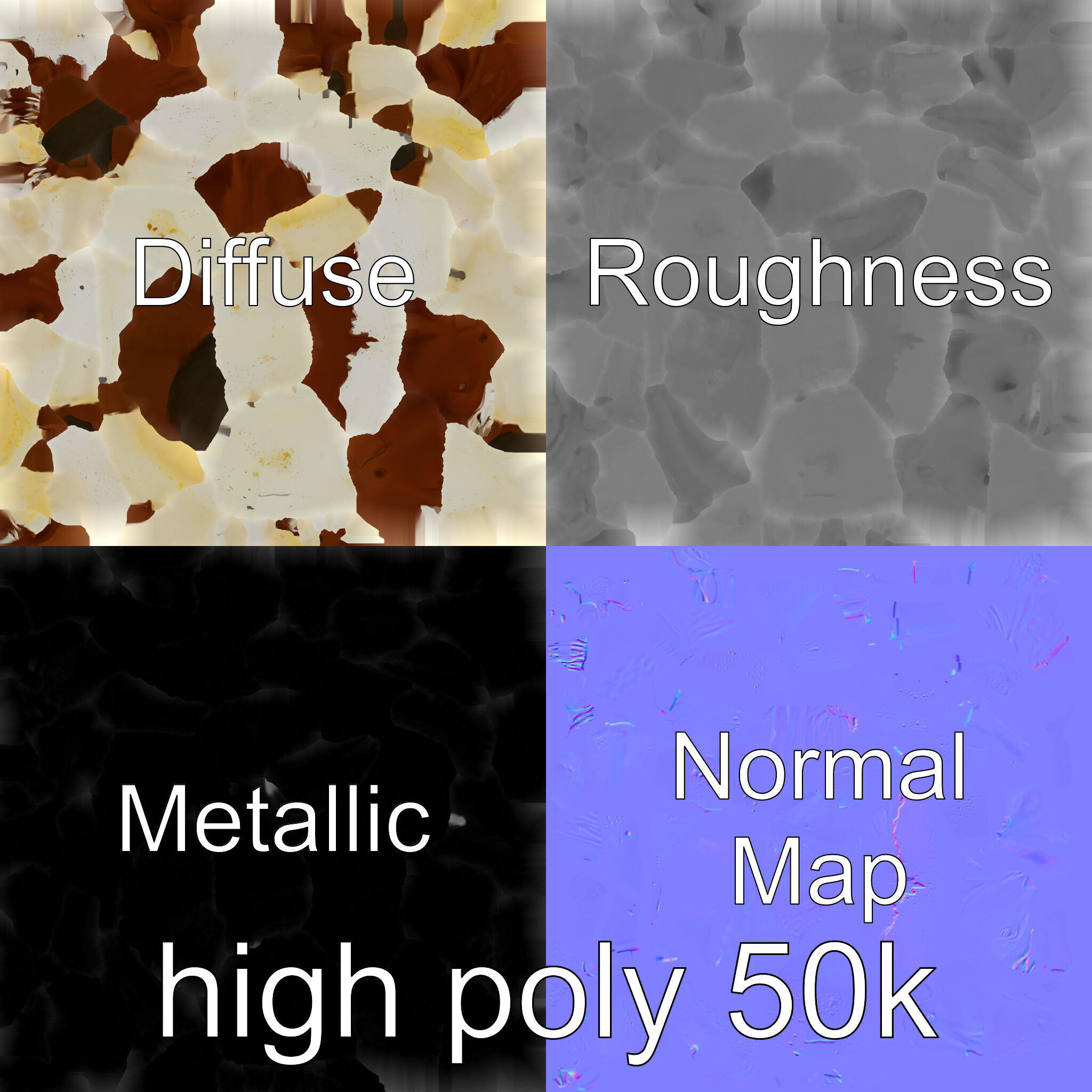 Texas Longhorn Bull Miniature Model Low-poly 3D model_29