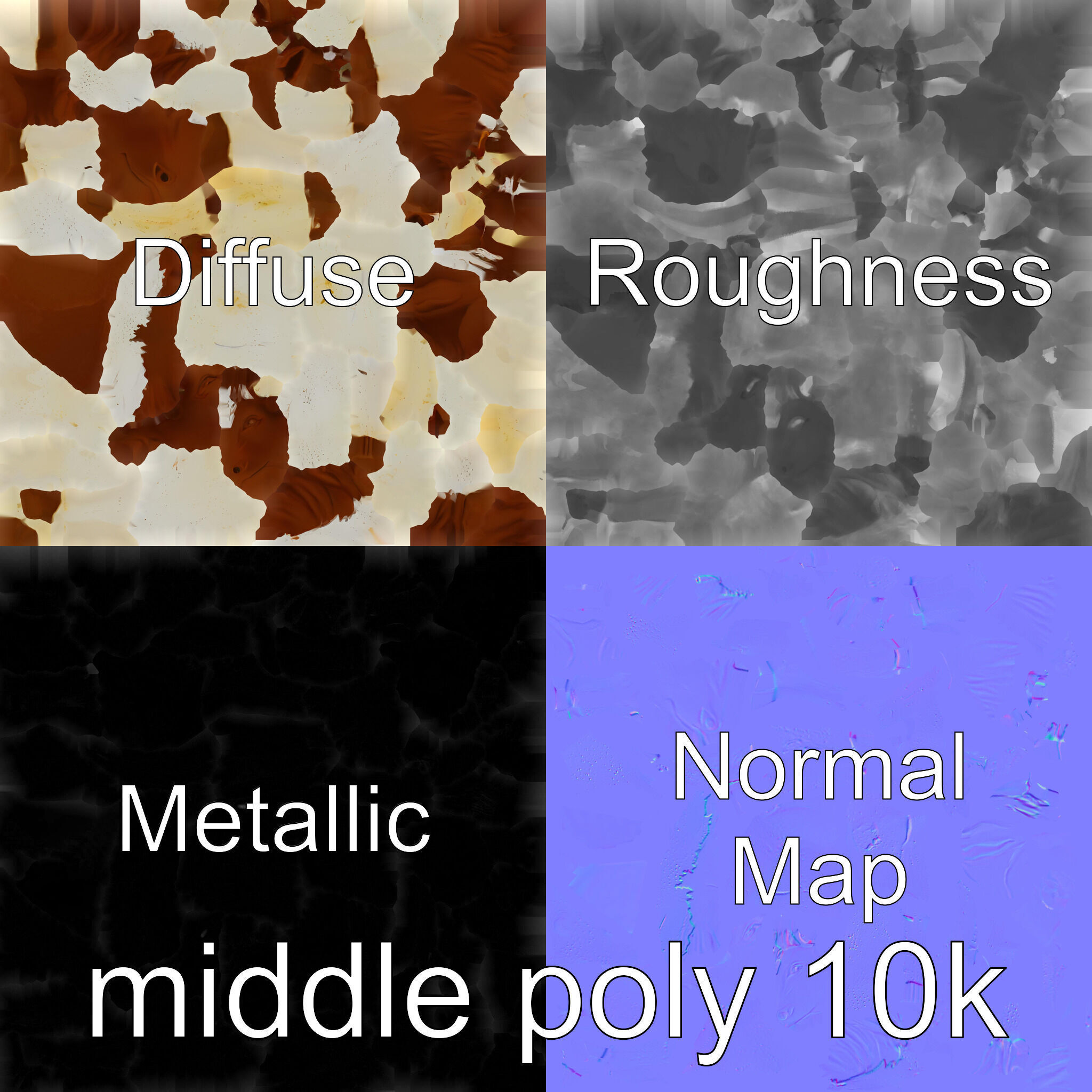 Texas Longhorn Bull Miniature Model Low-poly 3D model_33