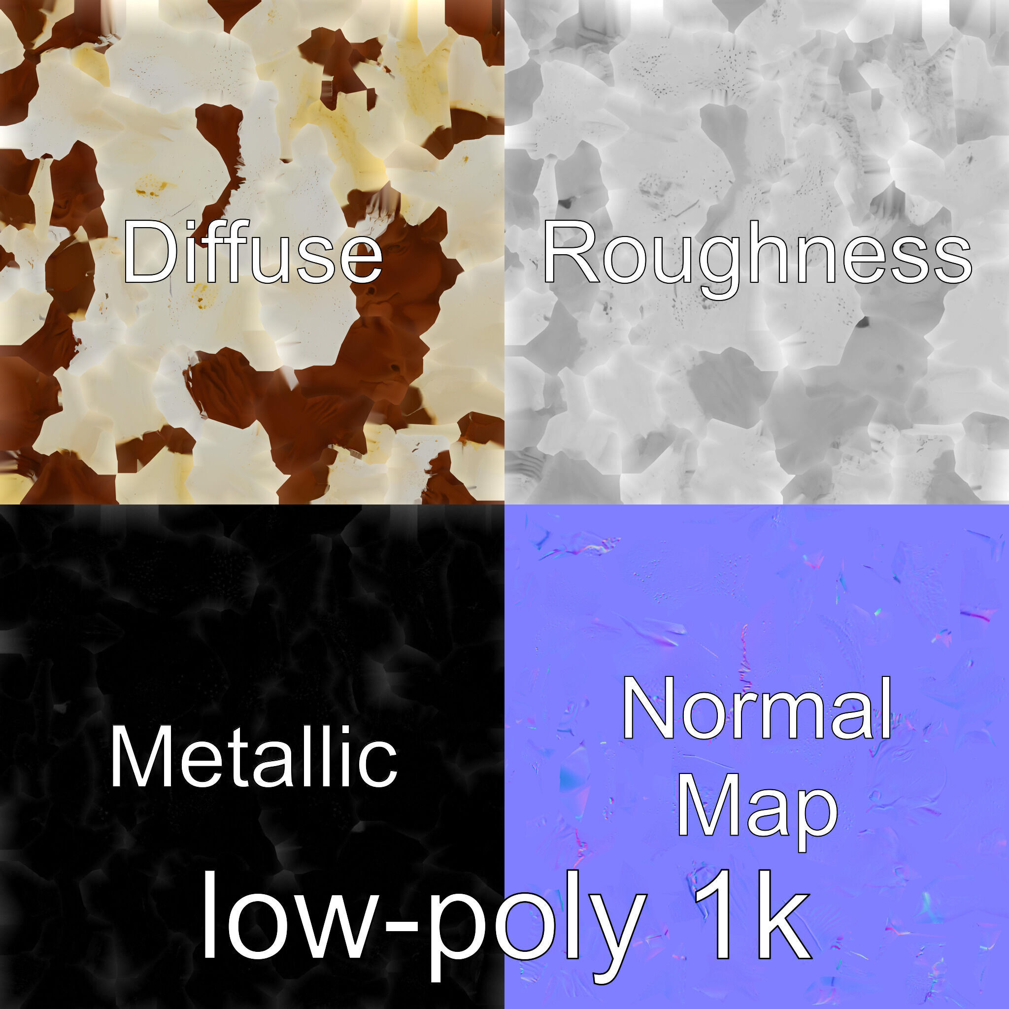 Texas Longhorn Bull Miniature Model Low-poly 3D model_4