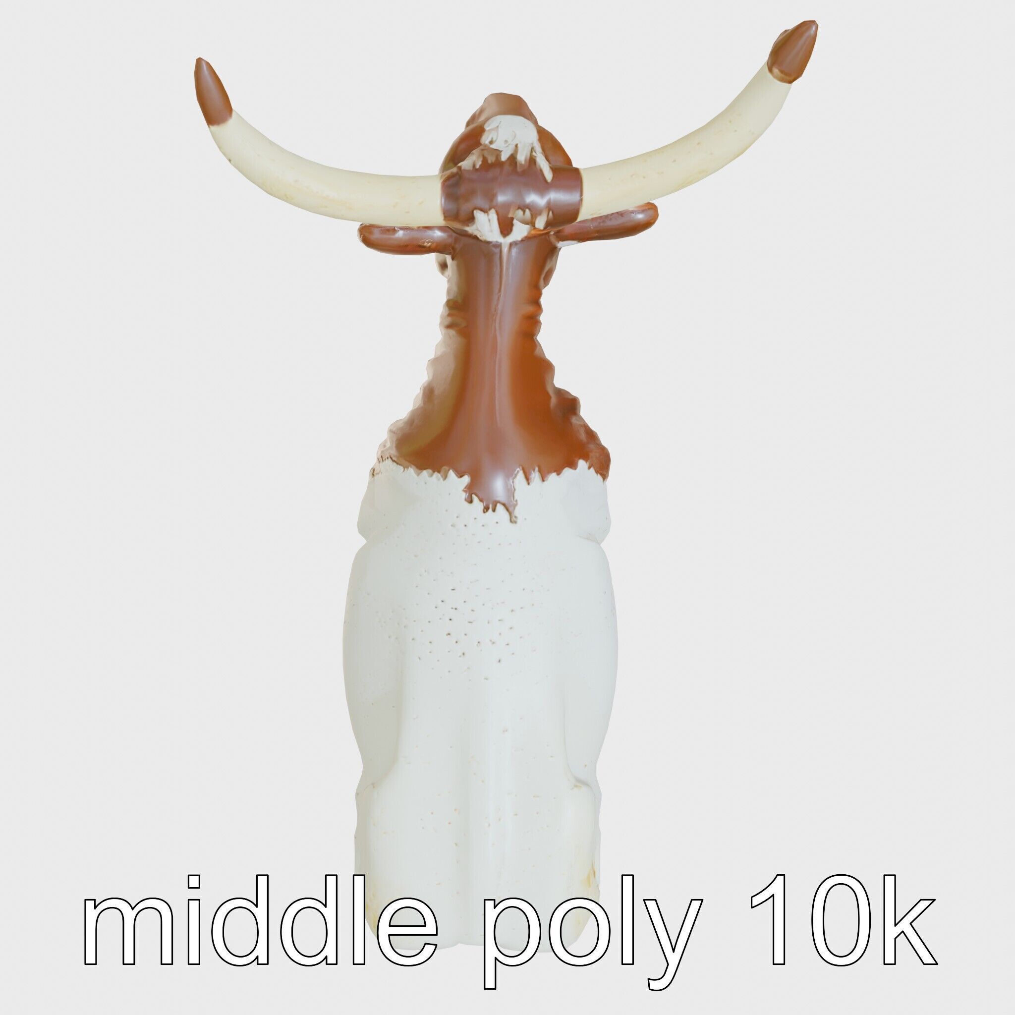 Texas Longhorn Bull Miniature Model Low-poly 3D model_12