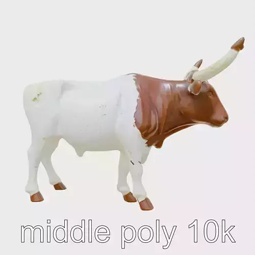 Texas Longhorn Bull Miniature Model Low-poly 3D model Texas Longhorn Bull Miniature Model Low-poly 3D model